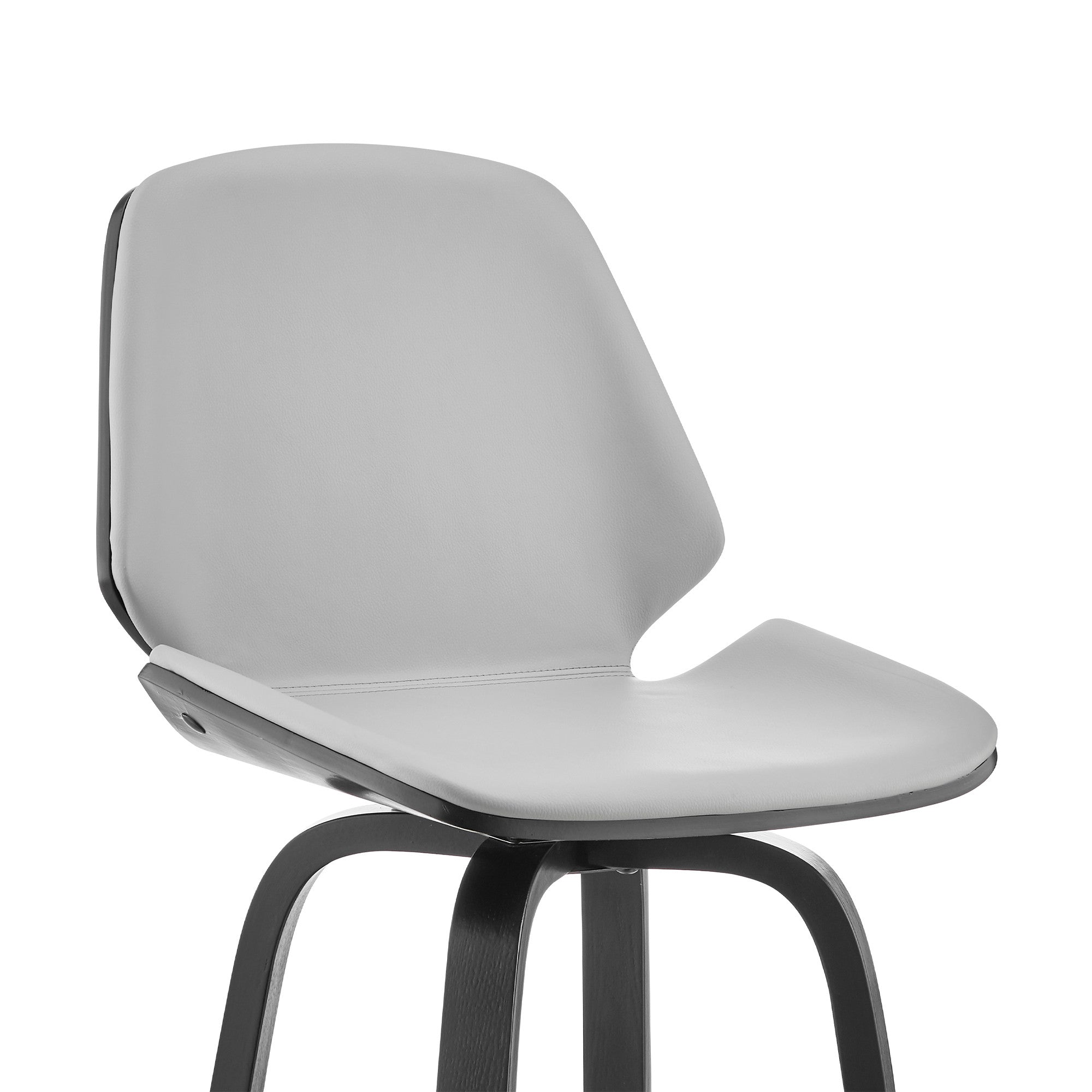 26" Gray And Black Fabric And Iron Counter Height Swivel Bar Chair