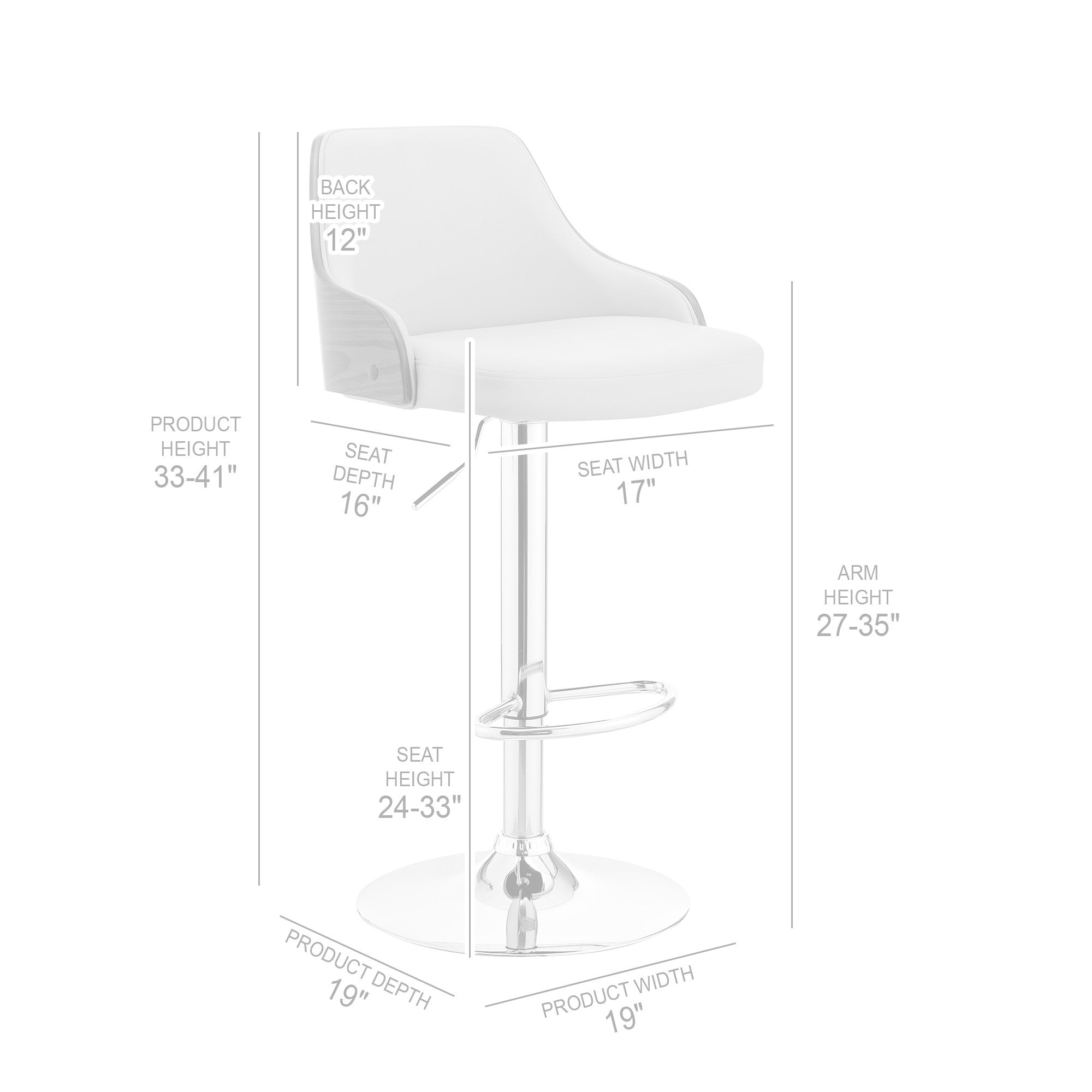 Black And Silver Fabric And Iron Adjustable Height Swivel Bar Chair