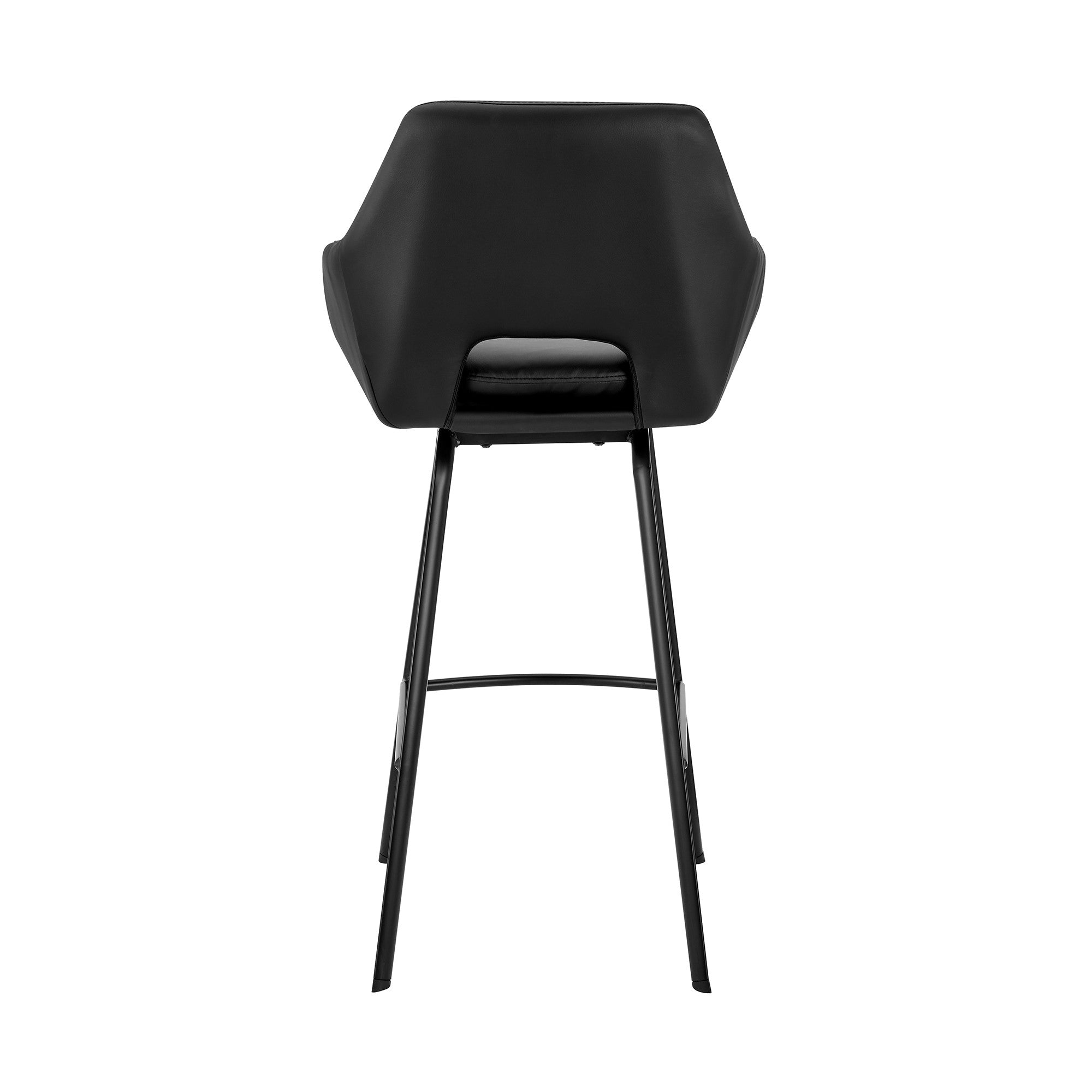 30" Black Iron Swivel Low Back Bar Height Bar Chair