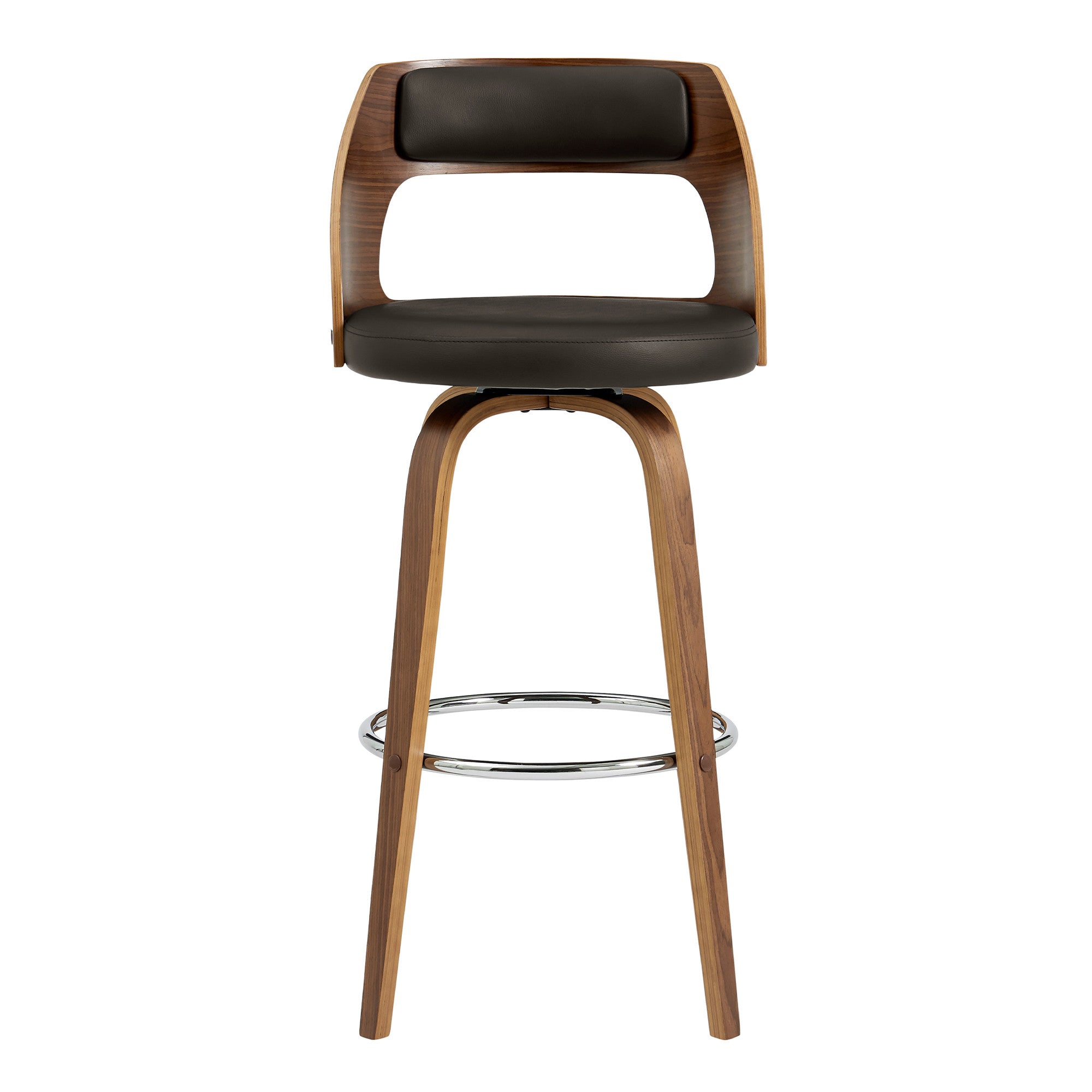 26" Brown Swivel Counter Height Bar Chair