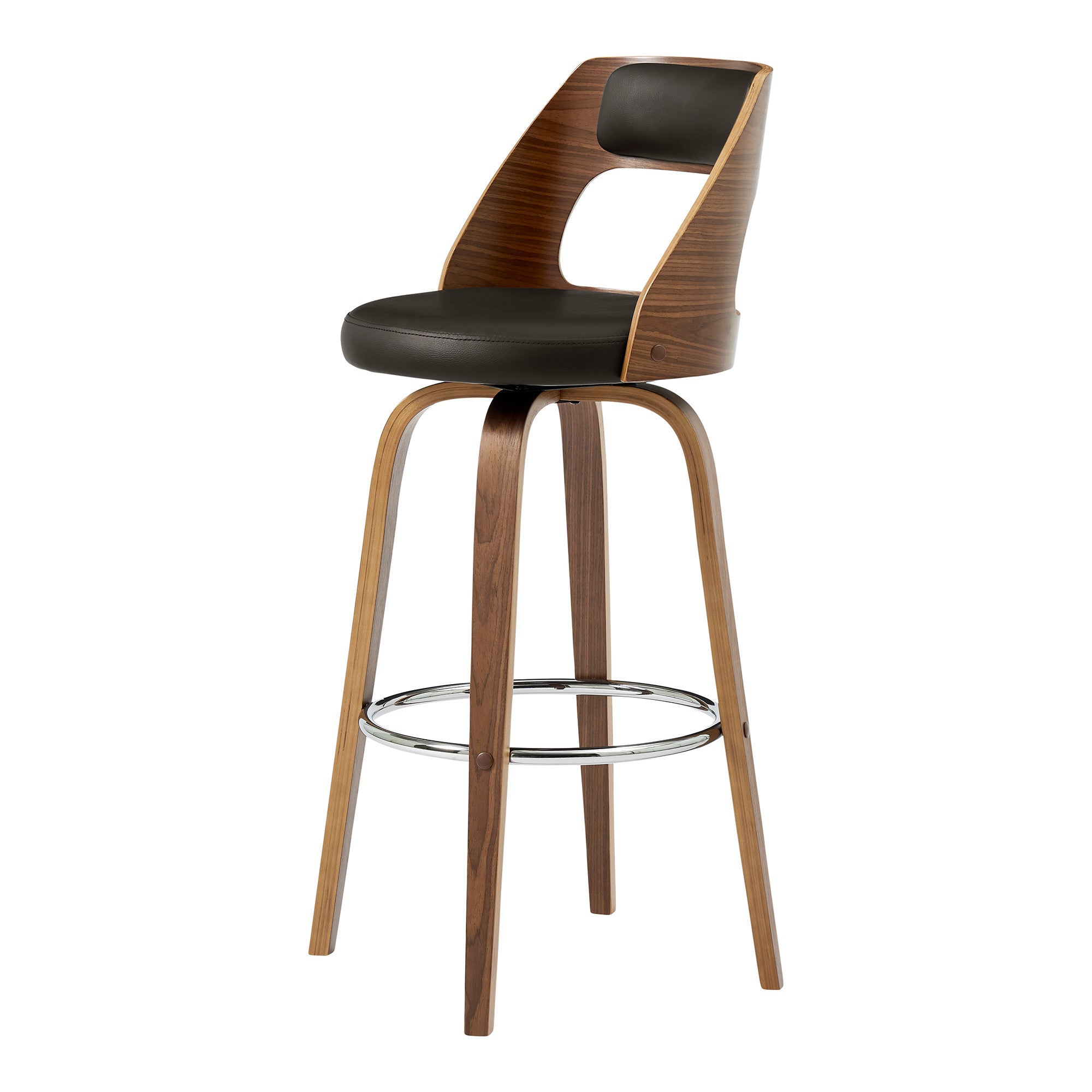 26" Brown Swivel Counter Height Bar Chair