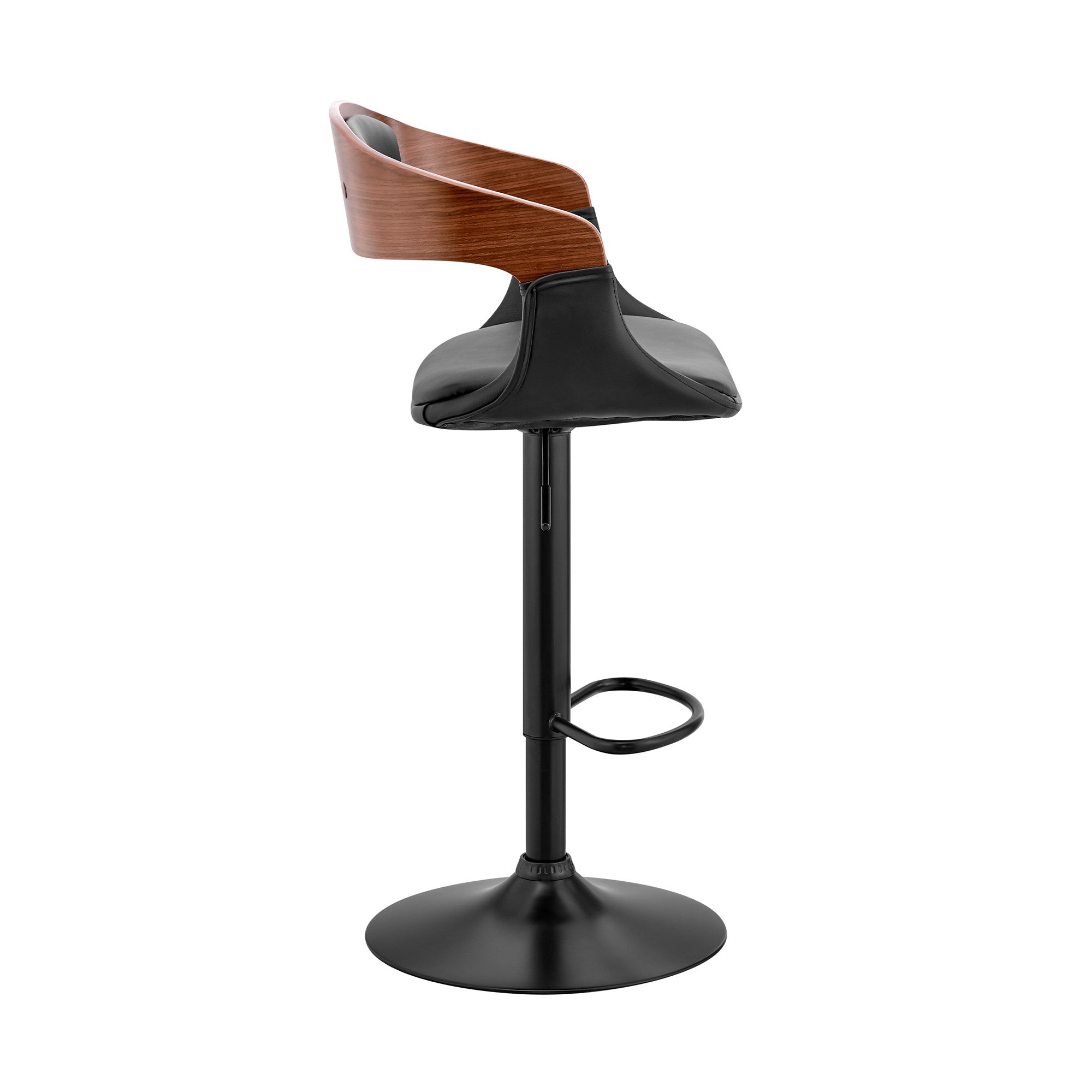 24" Black Iron Swivel Low Back Adjustable Height Bar Chair