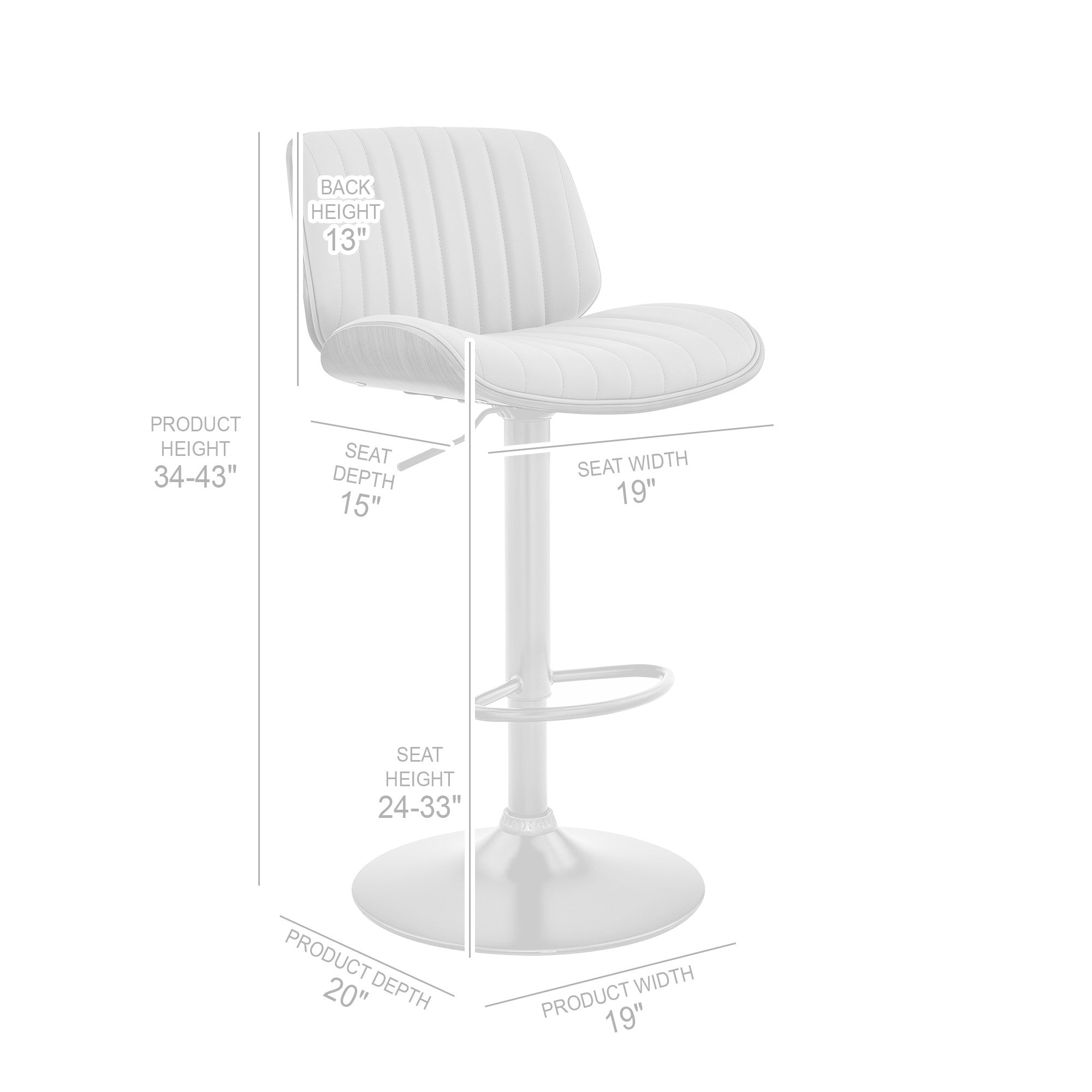 Gray And Black Fabric And Iron Adjustable Height Swivel Bar Chair