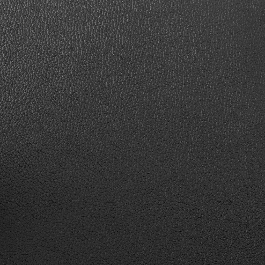 26" Black Faux Leather And Iron Low Back Counter Height Swivel Bar Chair