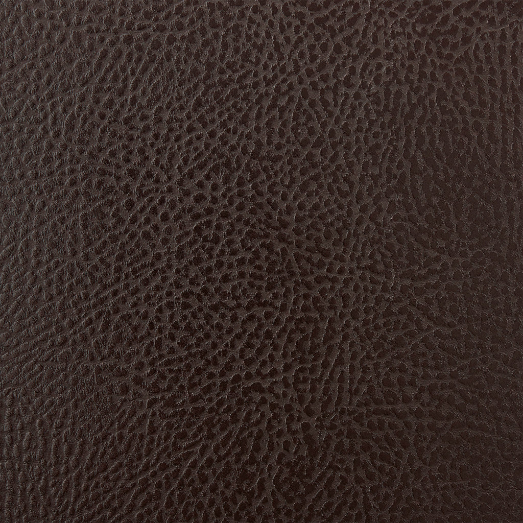 25" Chocolate And Gray Fabric And Faux Leather And Iron Low Back Counter Height Swivel Bar Chair
