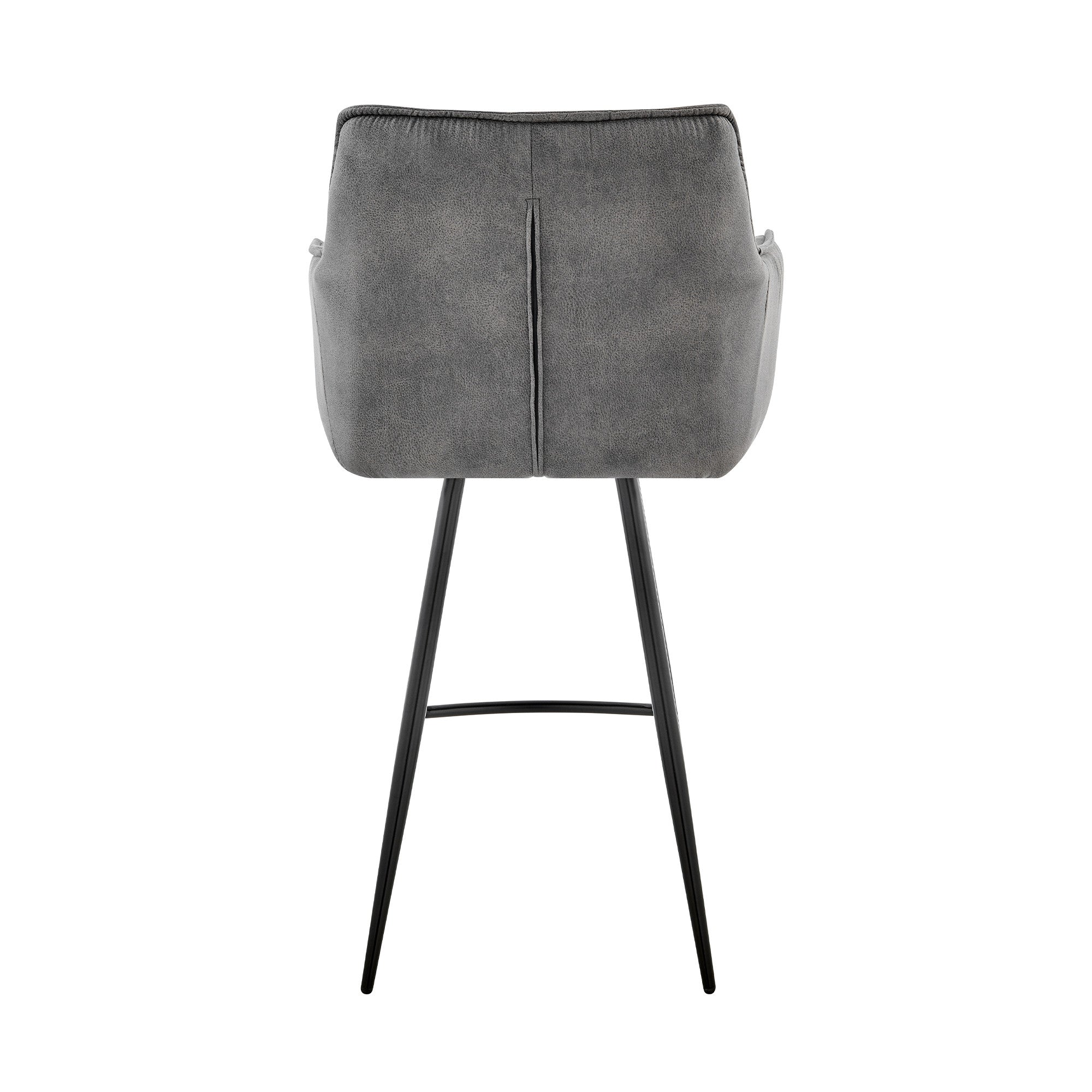 30" Charcoal And Black Iron Bar Height Bar Chair