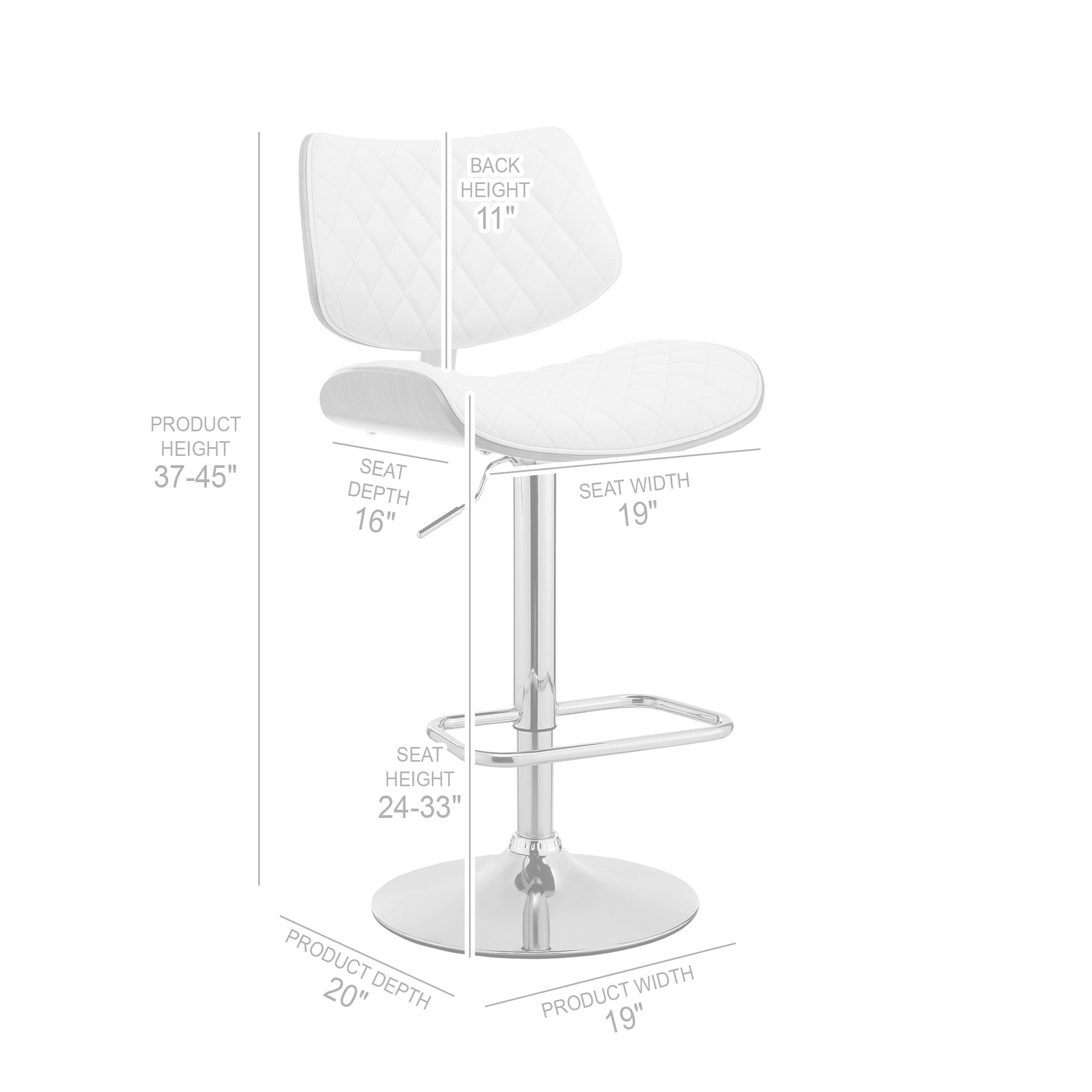 Black And Silver Fabric And Iron Low Back Adjustable Height Swivel Bar Chair