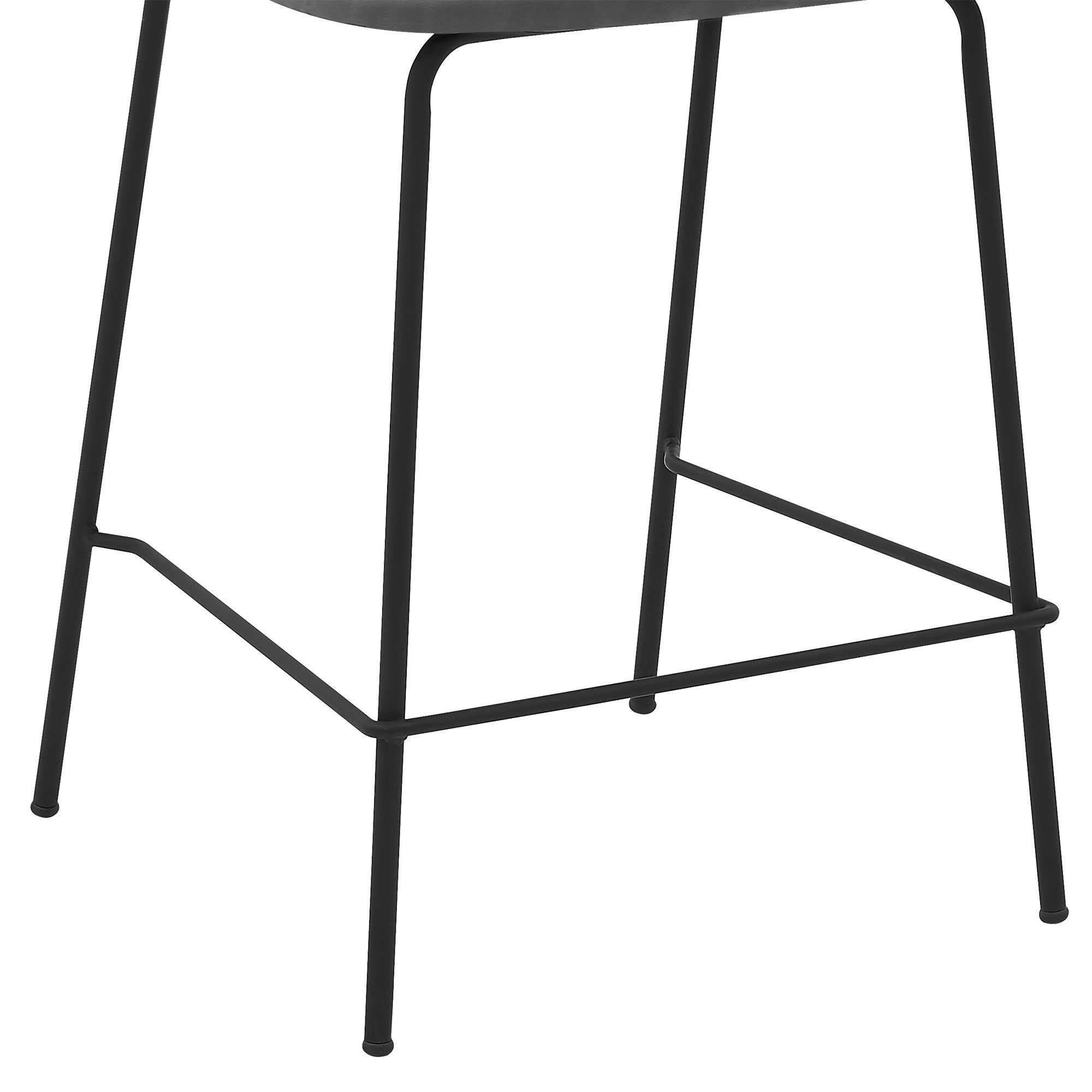 26" Gray And Black Iron Counter Height Bar Chair