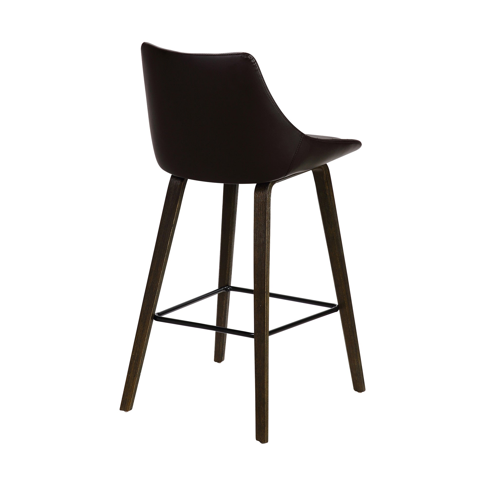 26" Brown Fabric And Iron Counter Height Bar Chair