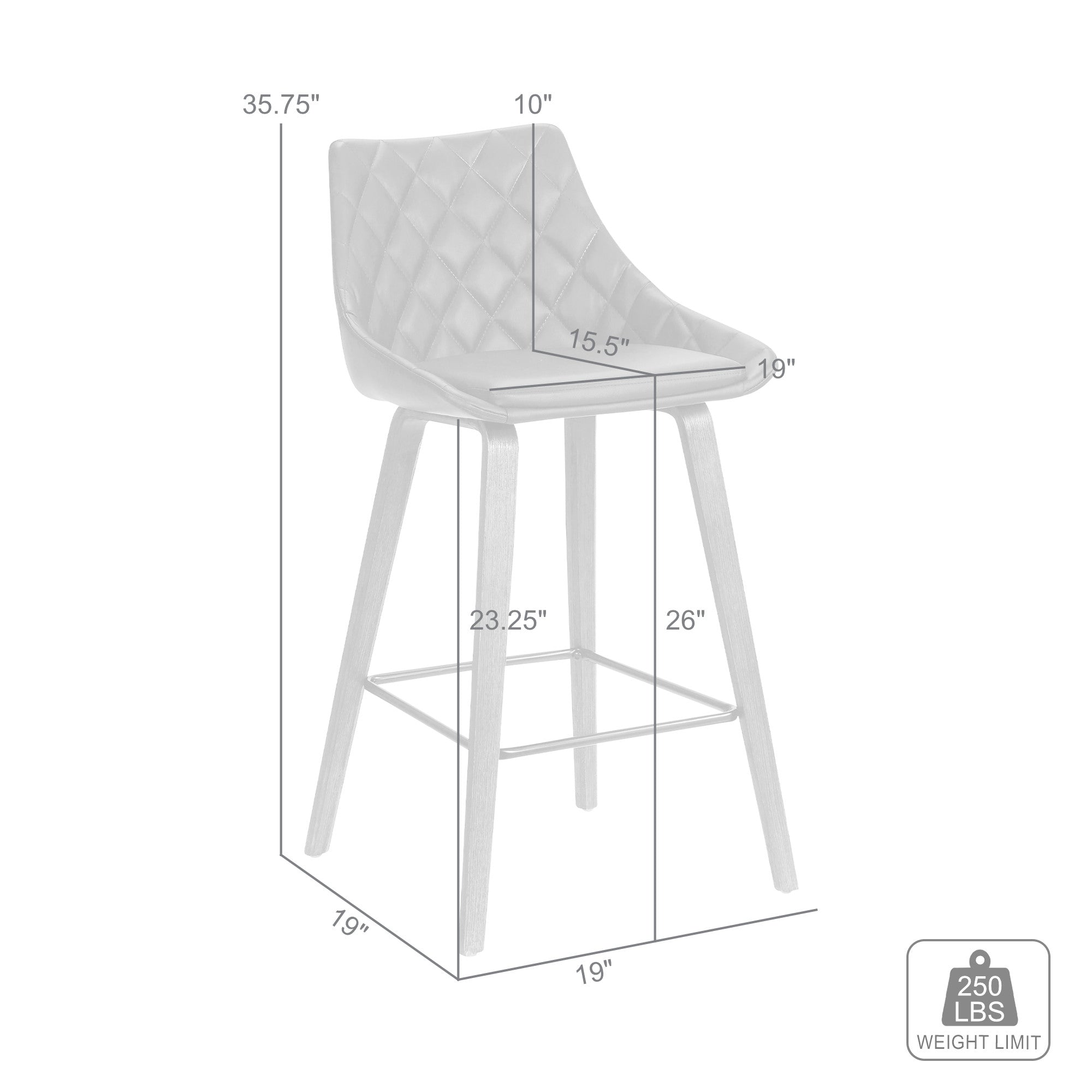 26" Brown Fabric And Iron Counter Height Bar Chair