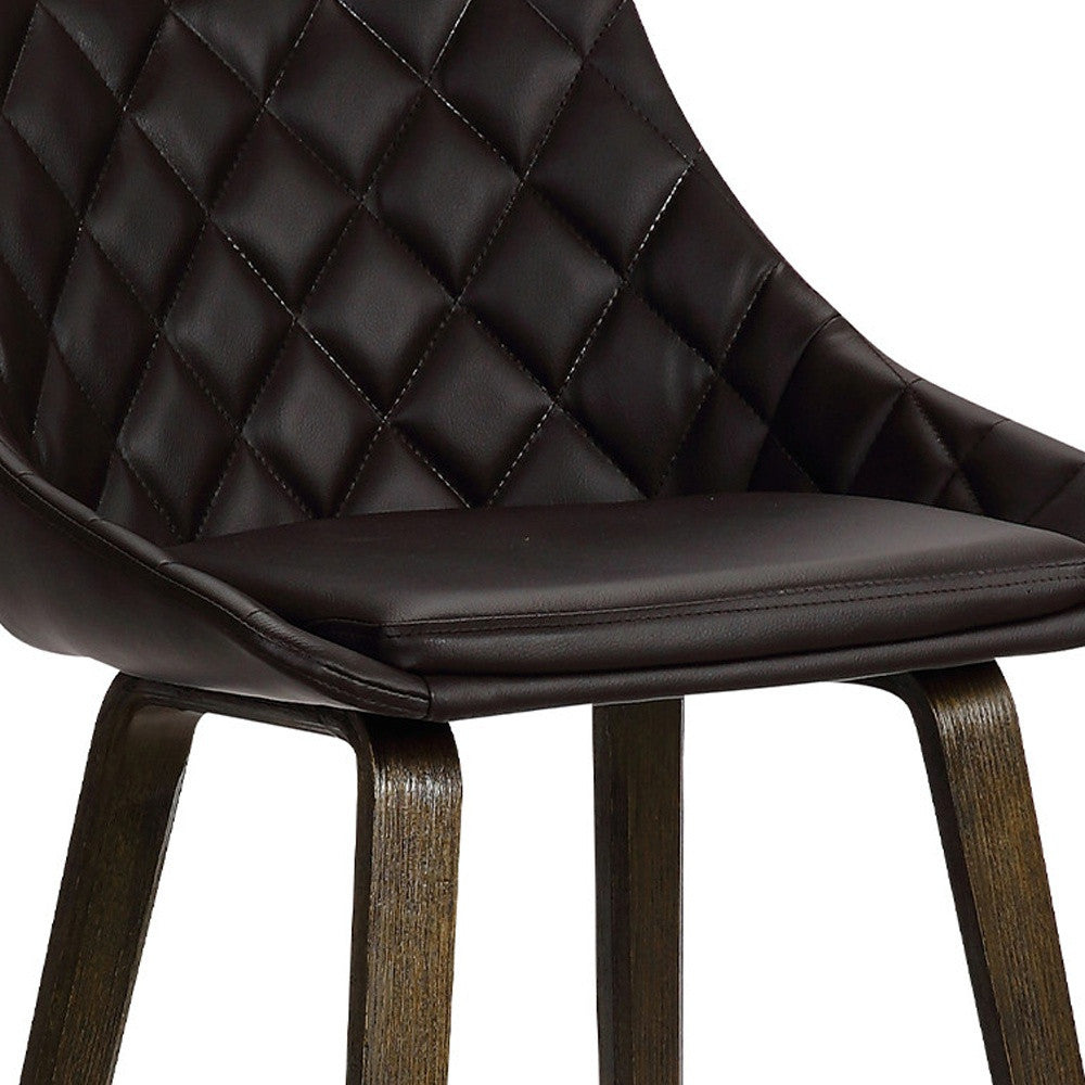 26" Brown Fabric And Iron Counter Height Bar Chair