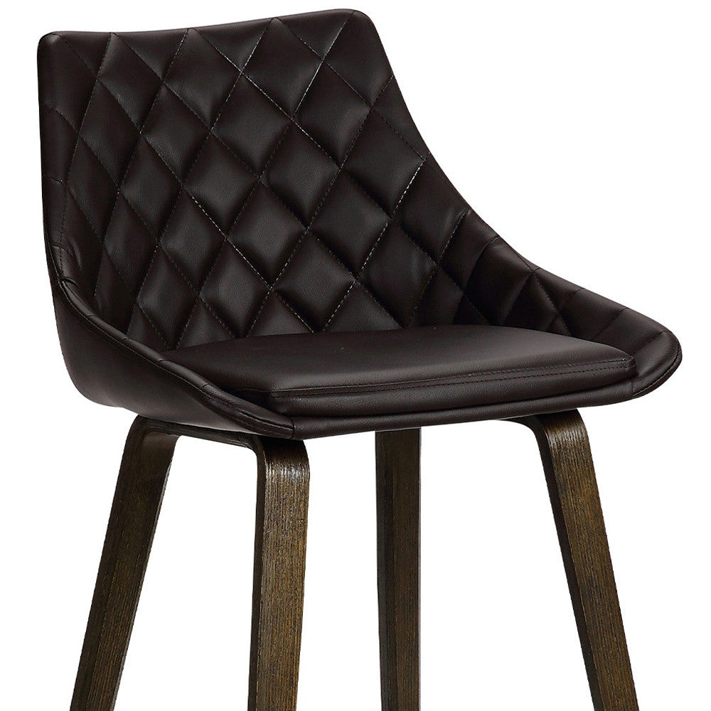 26" Brown Fabric And Iron Counter Height Bar Chair