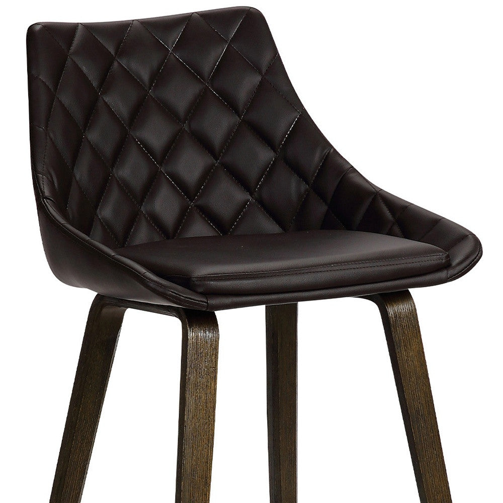 26" Brown Iron Counter Height Bar Chair