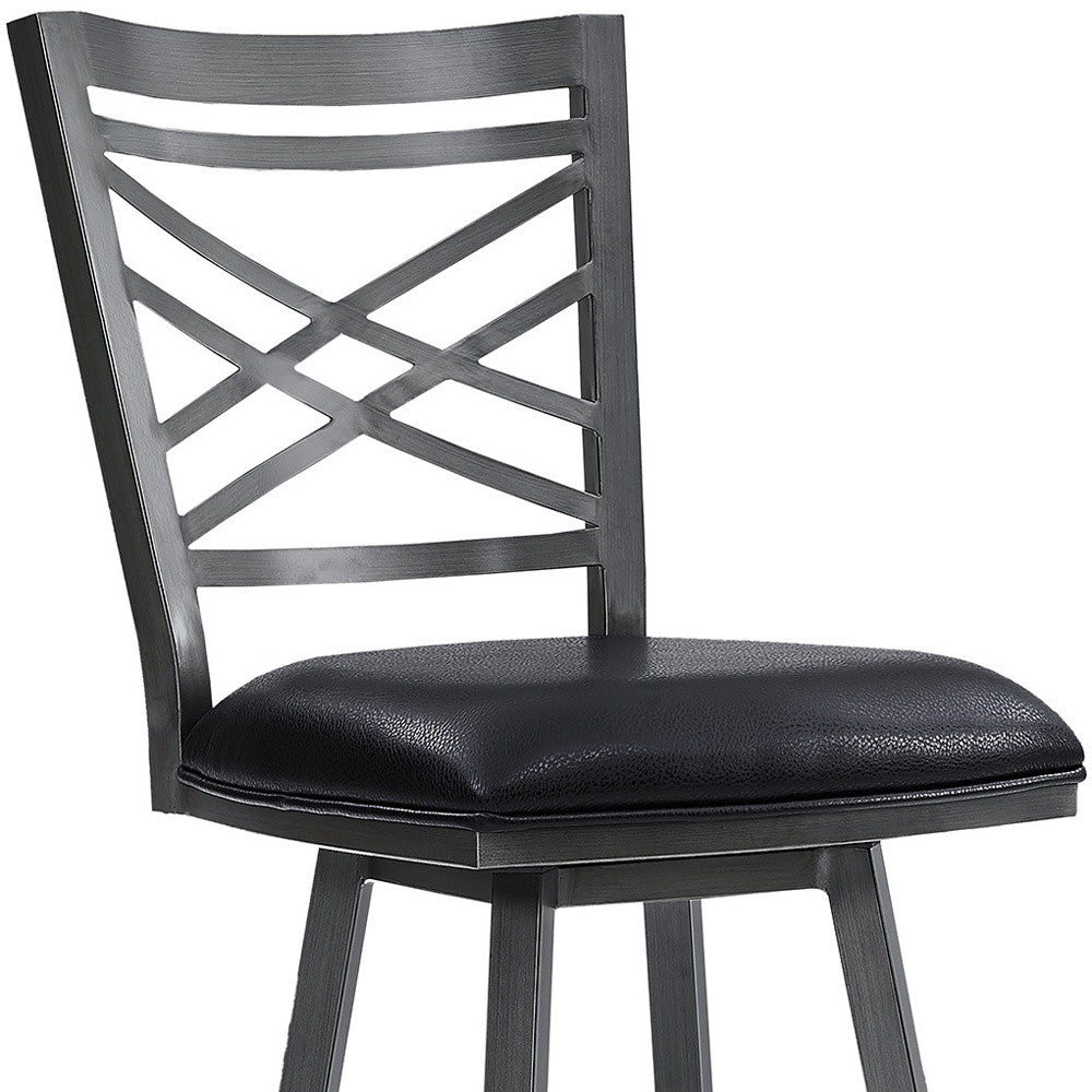 30" Black Iron Bar Height Bar Chair