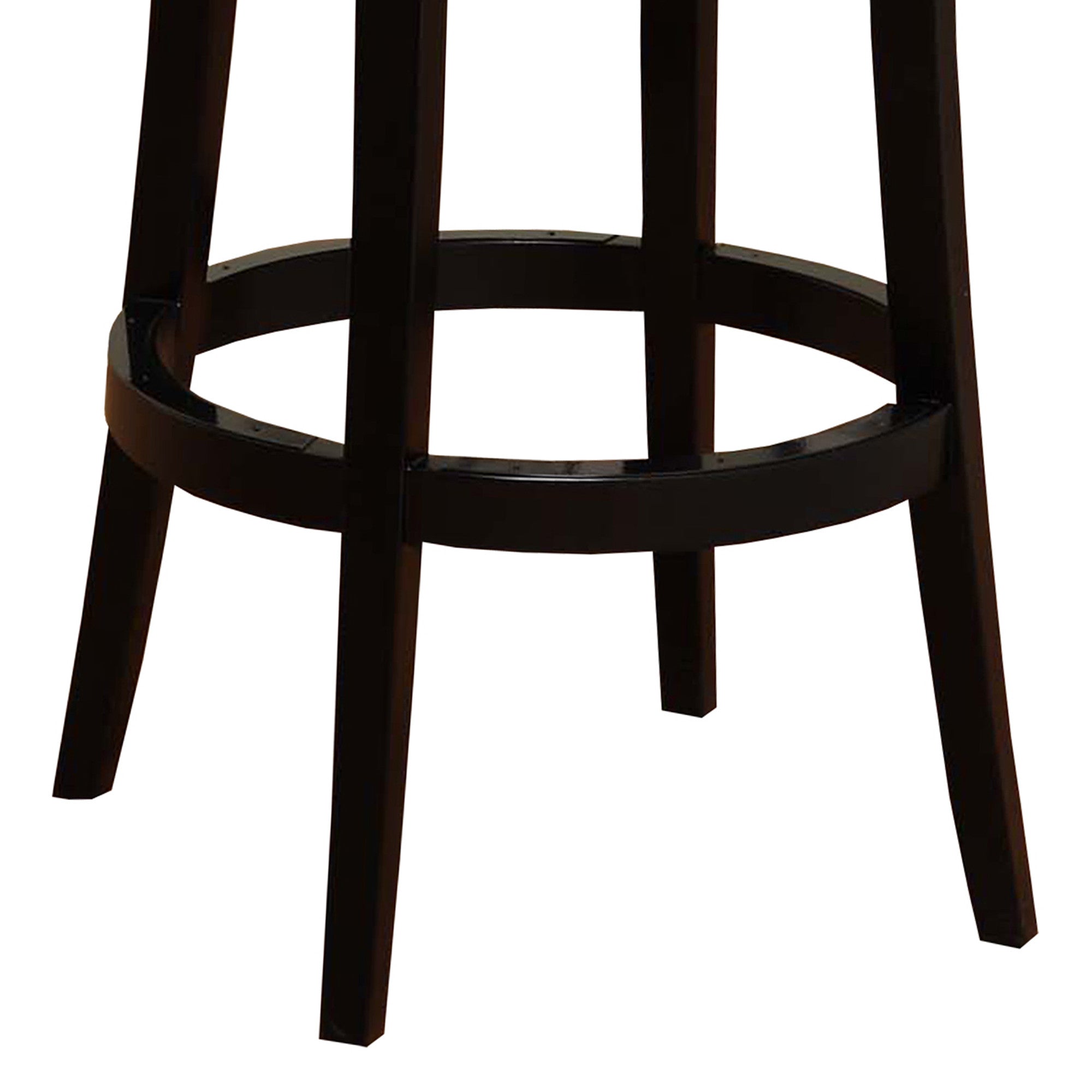 30" Black Solid Wood Swivel Bar Height Bar Chair
