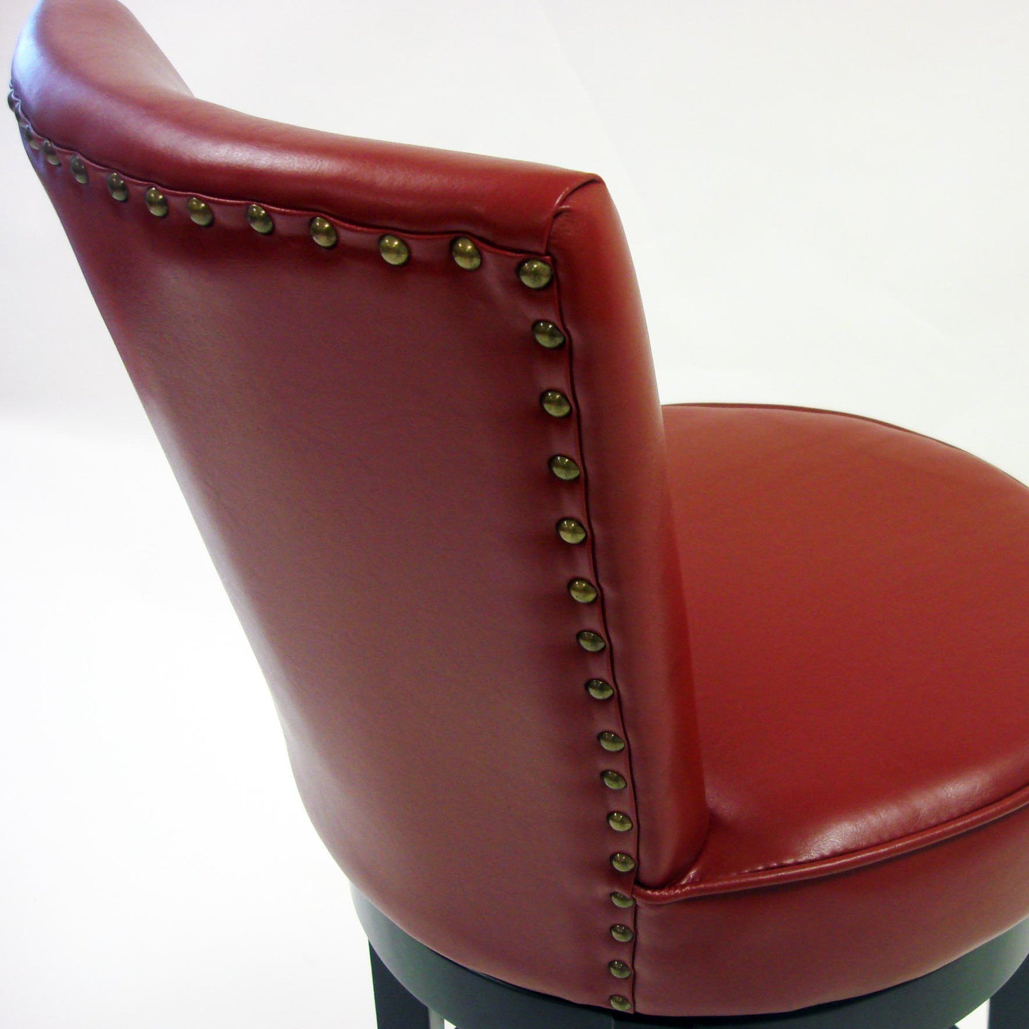 30" Red And Black Solid Wood Swivel Bar Height Bar Chair