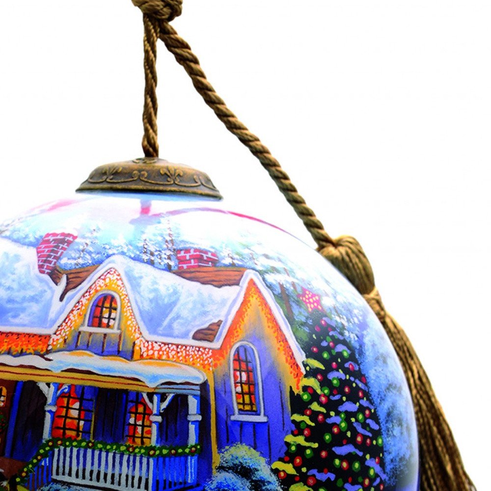 White Yellow And Green Glass Ball Ornament