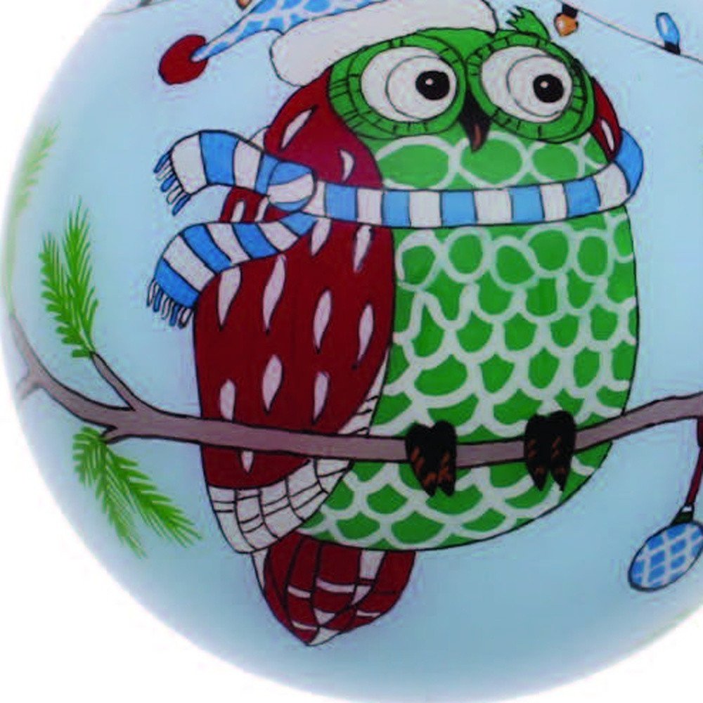Green Red And White Glass Ball Ornament