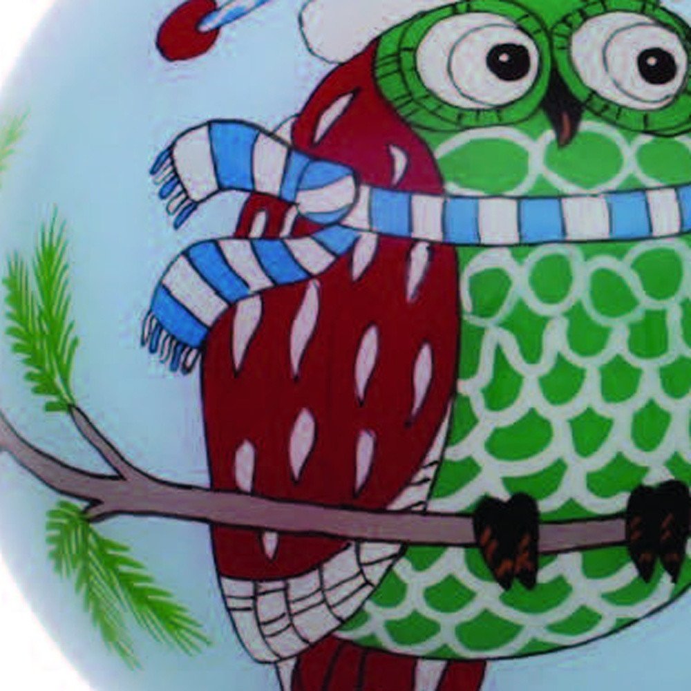 Green Red And White Glass Ball Ornament