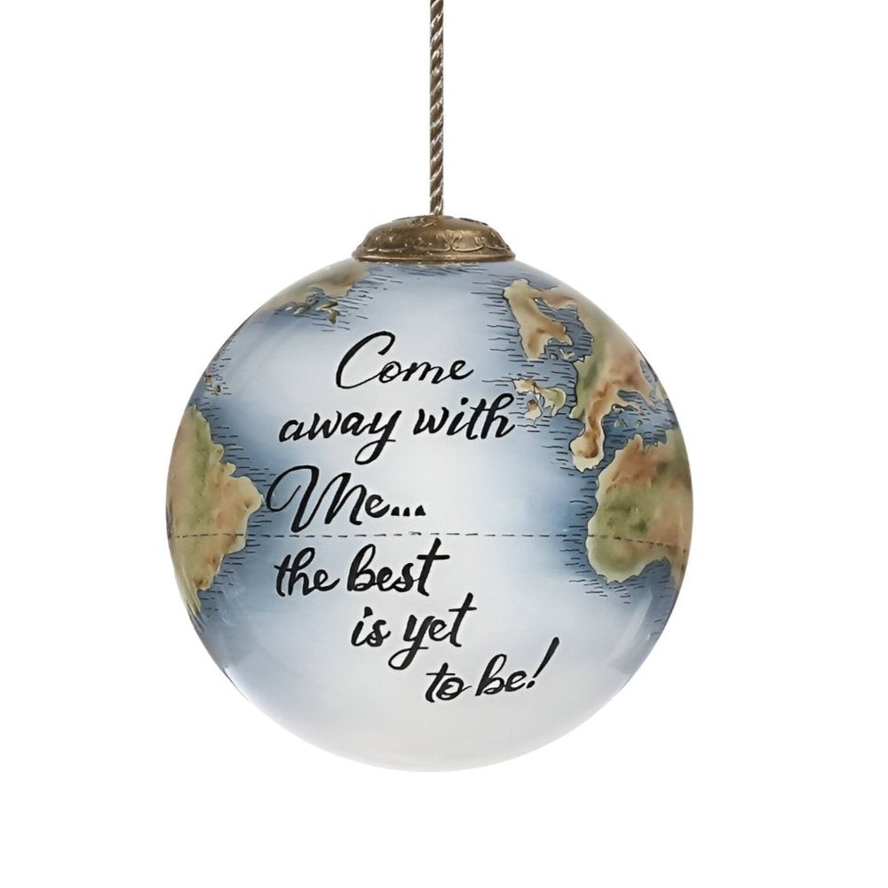 Gray And White Glass Ball Ornament