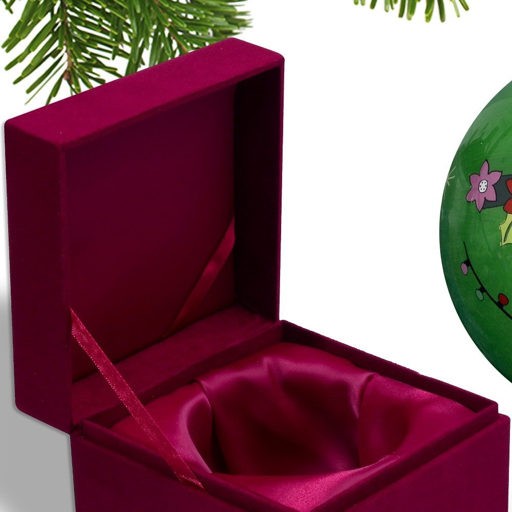 Red White And Green Glass Ball Ornament
