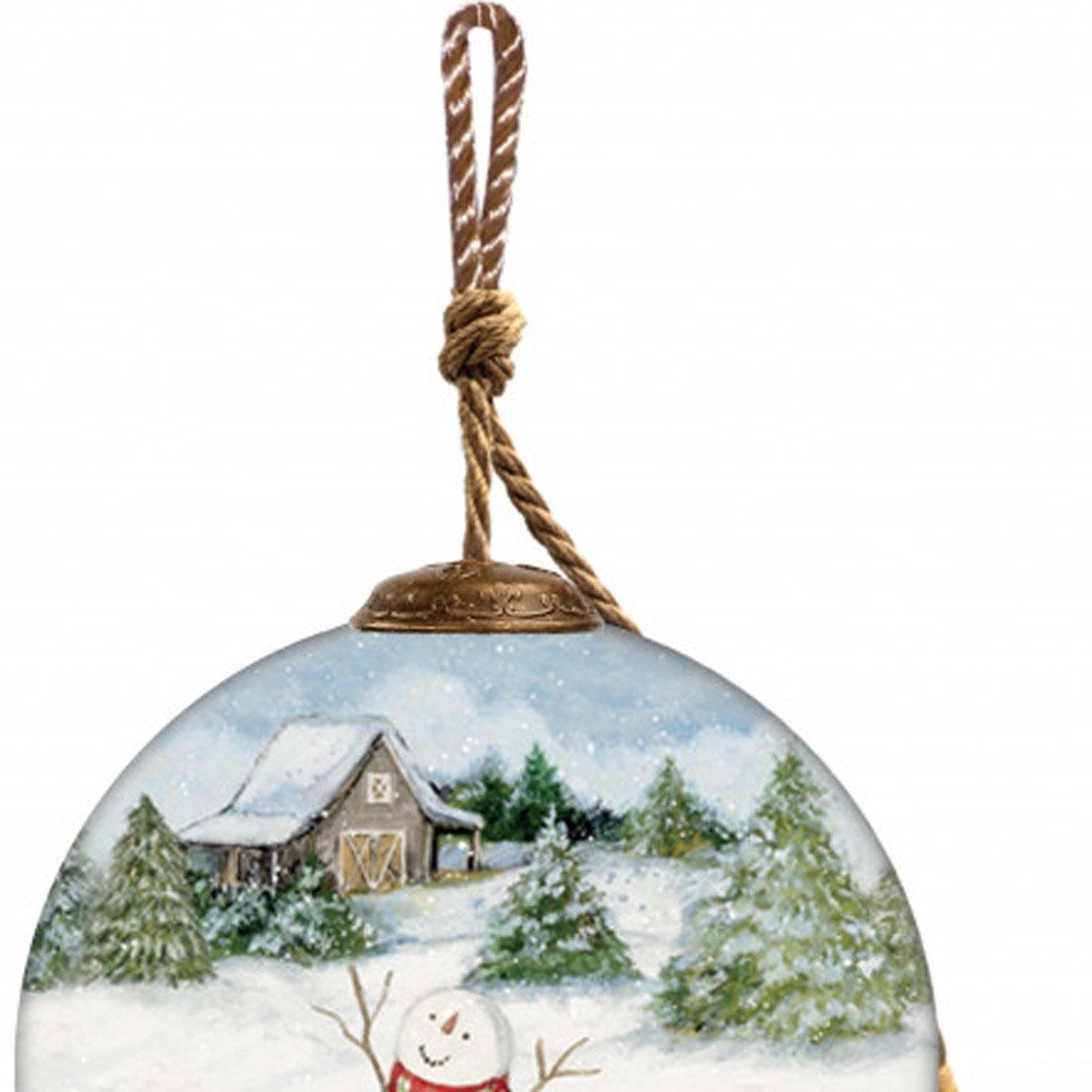 Red And White Glass Ball Ornament