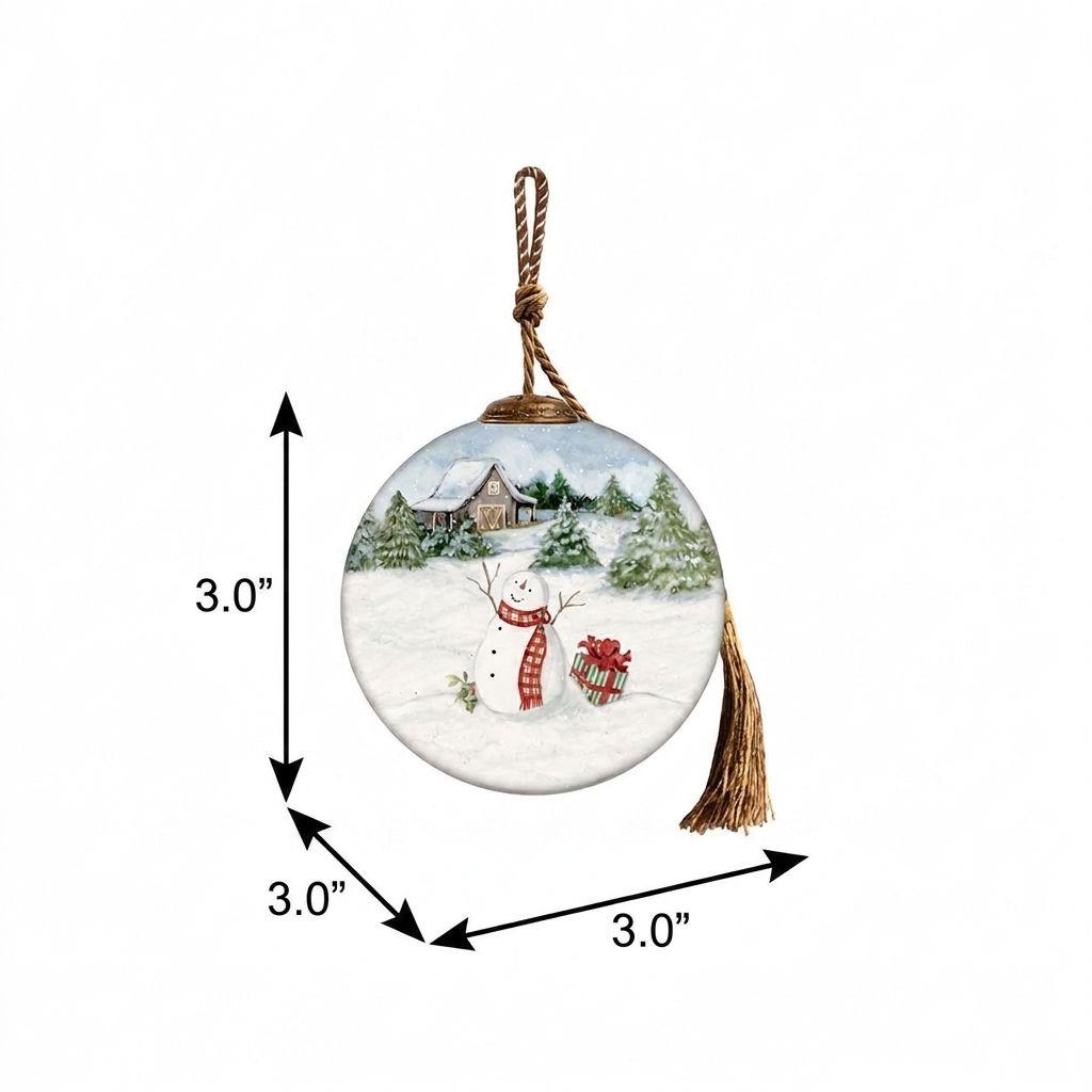 Red And White Glass Ball Ornament
