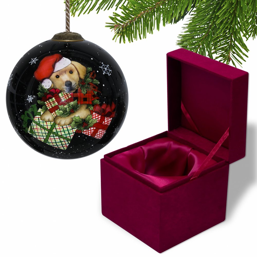 Black Red And Brown Glass Ball Ornament