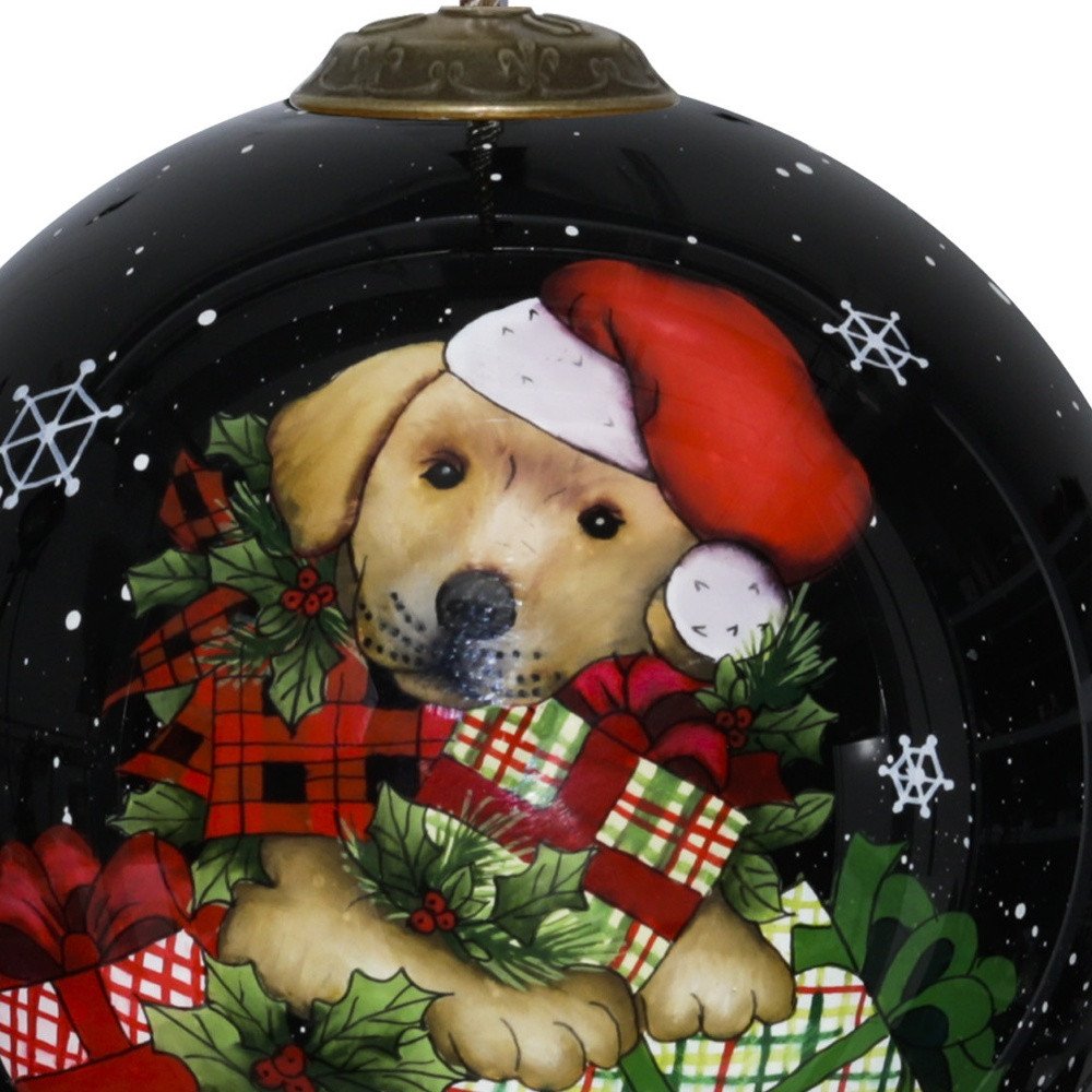 Black Red And Brown Glass Ball Ornament