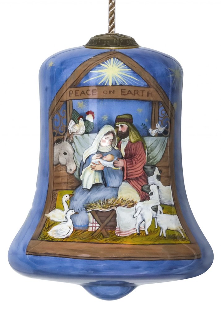 Blue And Brown Glass Holiday Shaped Ornament