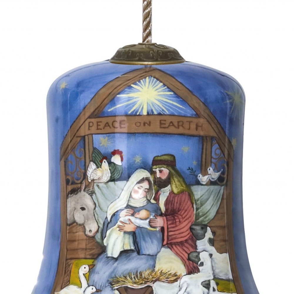 Blue And Brown Glass Holiday Shaped Ornament