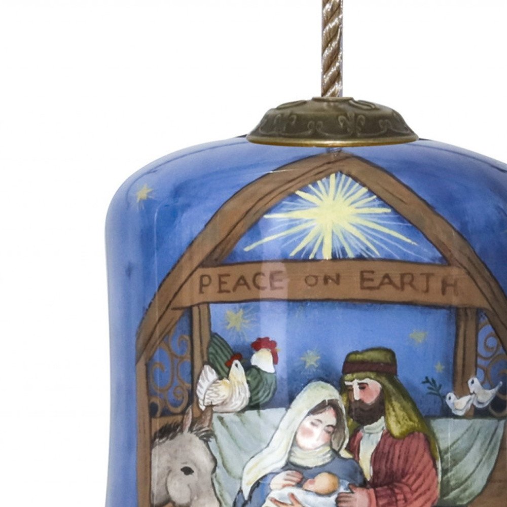 Blue And Brown Glass Holiday Shaped Ornament