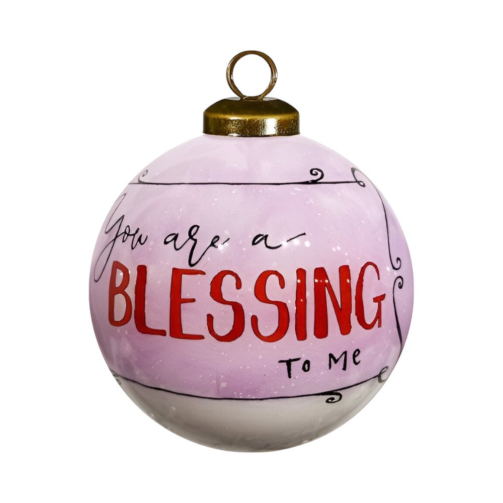 Pink And Red Glass Ball Ornament