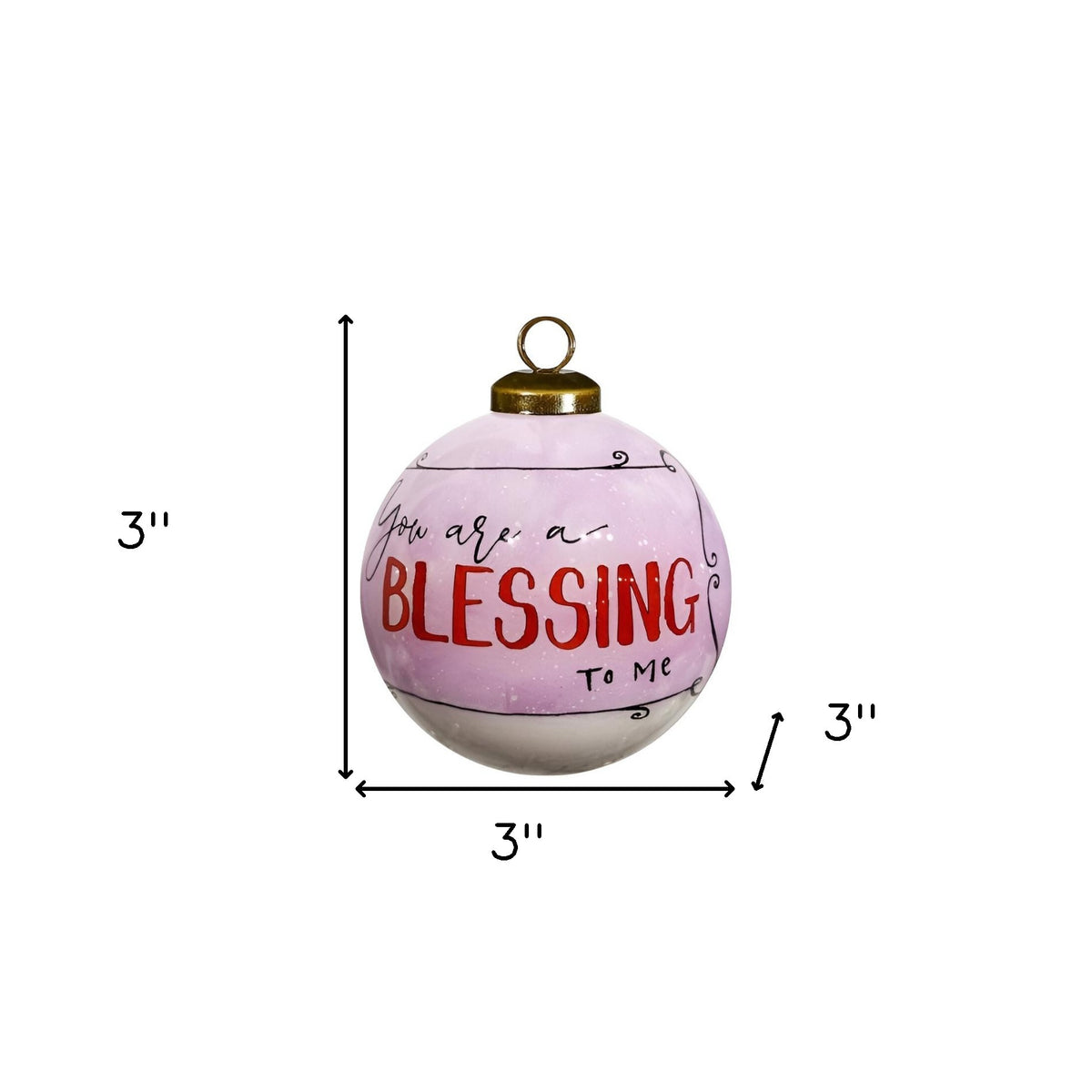Pink And Red Glass Ball Ornament