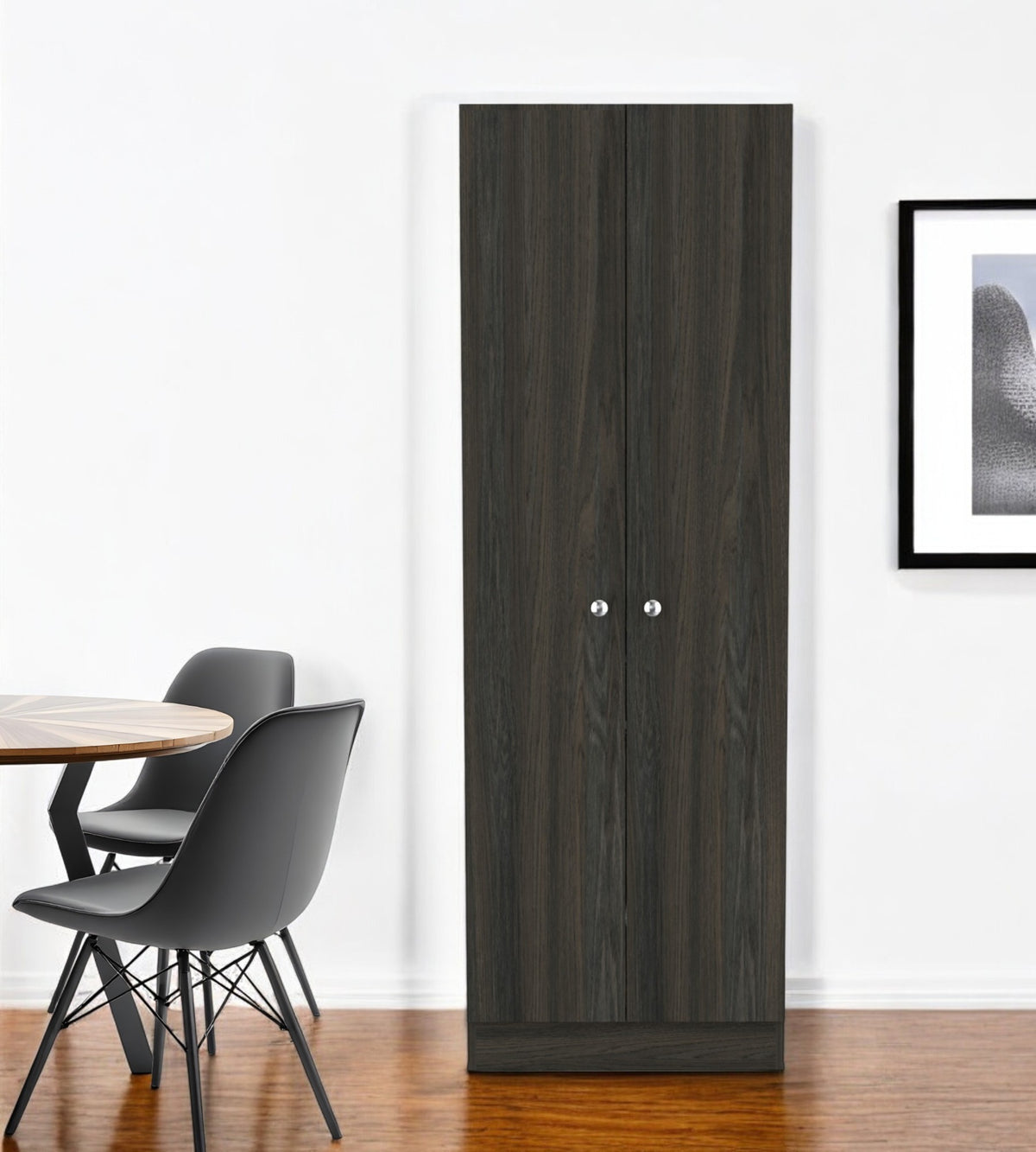 71" Dark Brown Wood Pantry Or Storage Closet