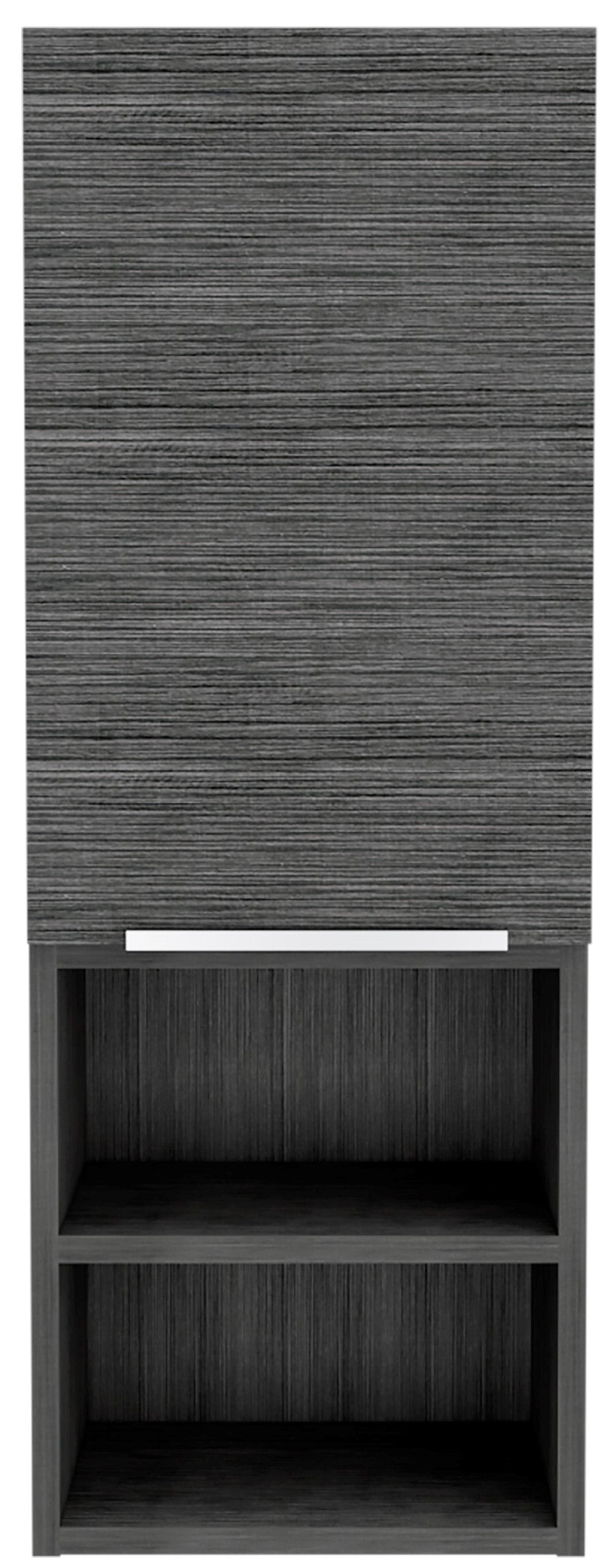 12" Gray Wood Floating Single Door Bathroom Vanity And Medicine Cabinet