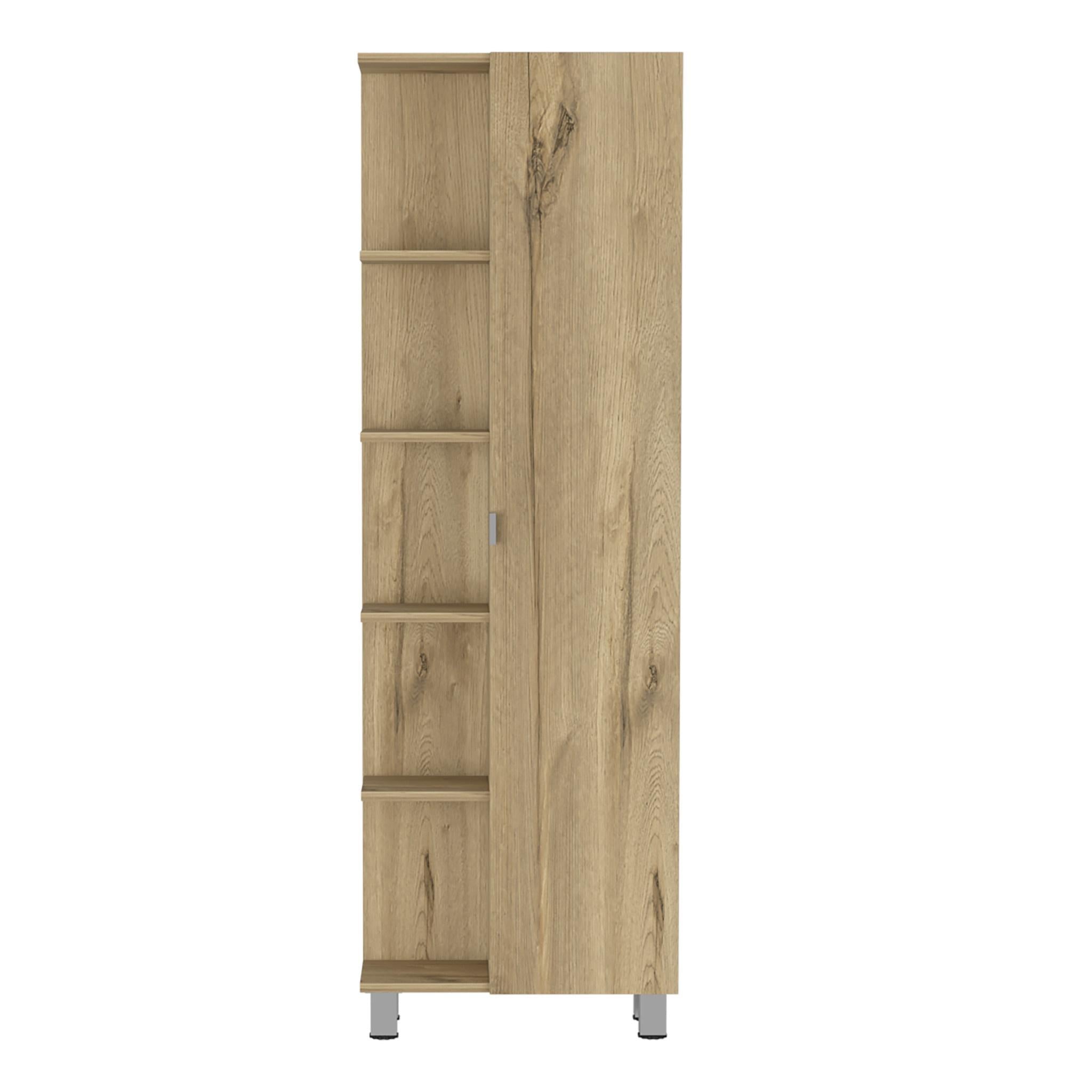 62" Oak Wood Pantry Or Storage Closet