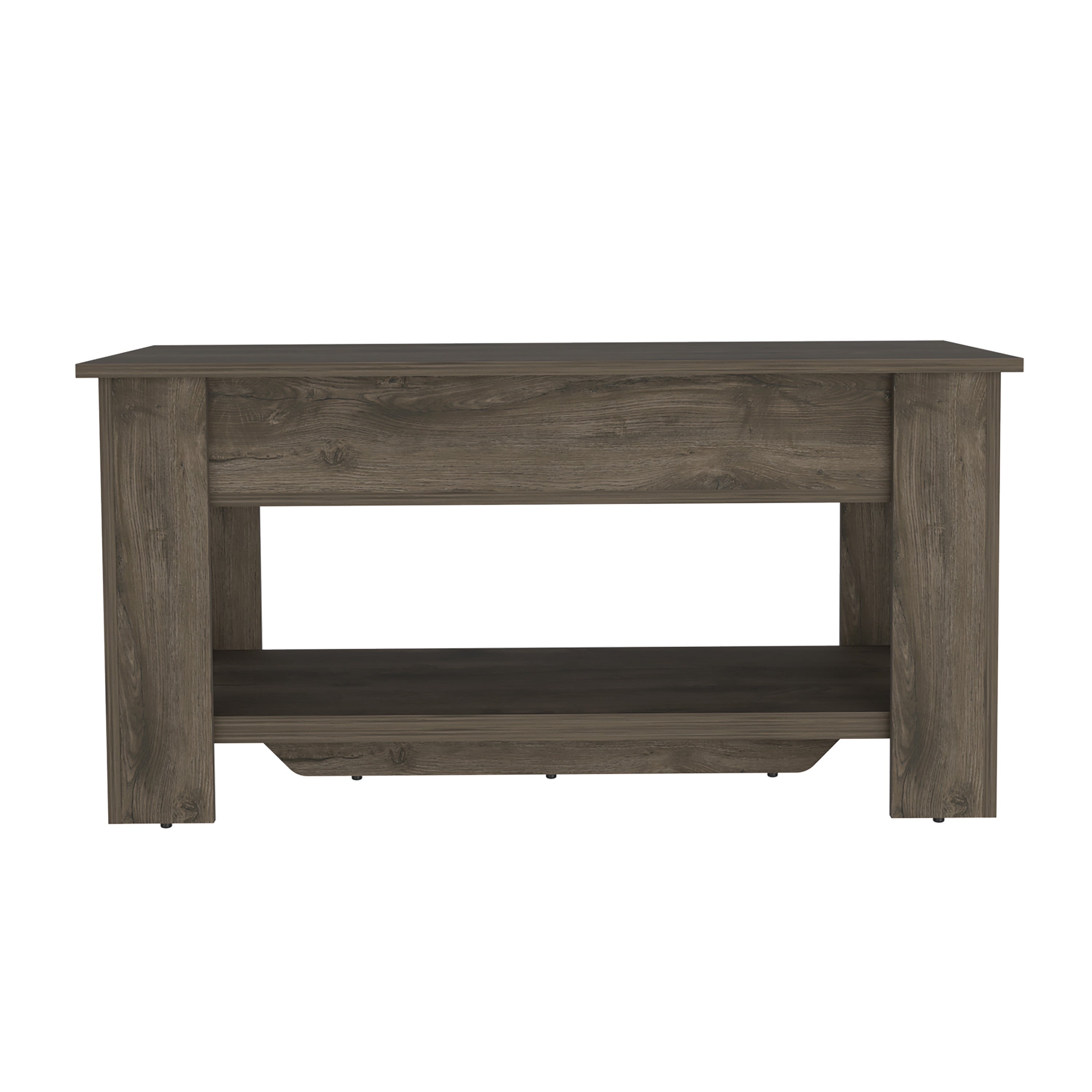 40" Dark Brown Wood Storage Bench With Flip Top Shoe Storage And Shelves