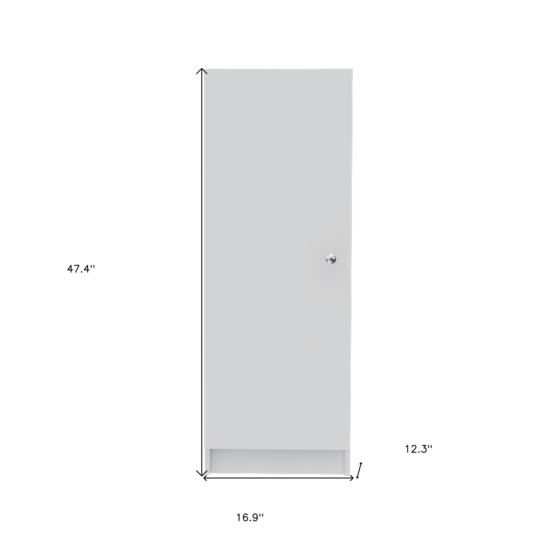 47" White Wood Pantry Or Storage Closet