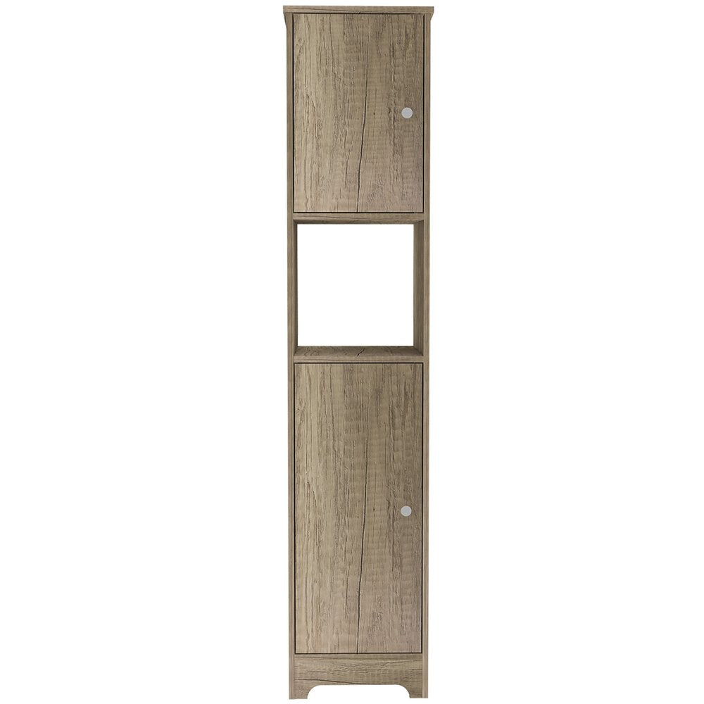 16" Natural Wood Accent Cabinet With Two Doors