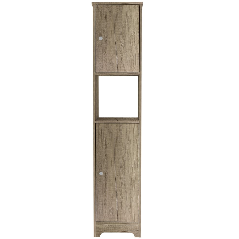 16" Natural Wood Accent Cabinet With Two Doors