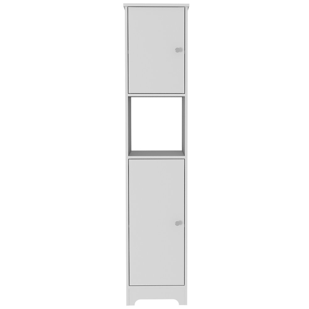 16" White Wood Accent Cabinet With Two Doors