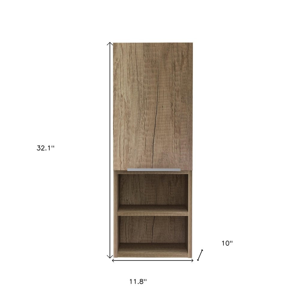12" Natural Wood Wall Mounted Shaker Style Single Door Medicine Cabinet