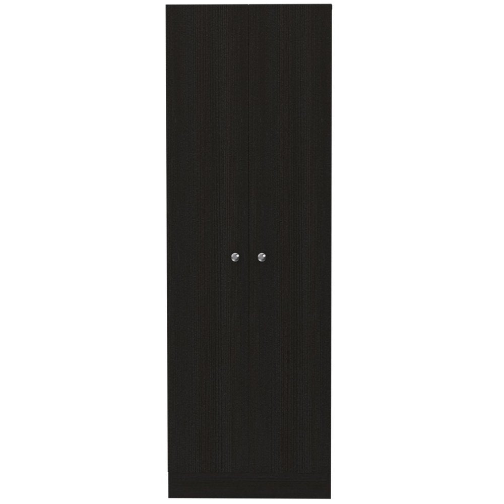 71" Black Wood Pantry Or Storage Closet