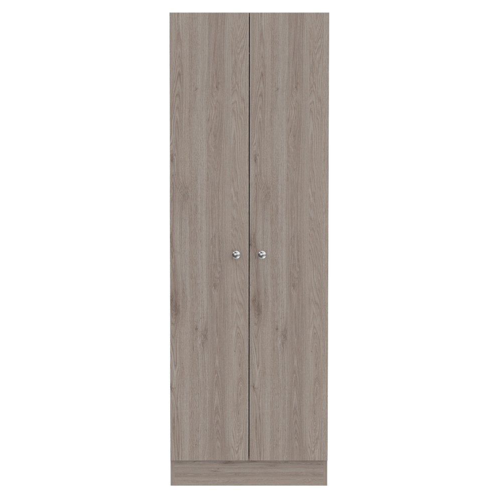 71" Light Gray Wood Two Door Pantry Or Storage Closet