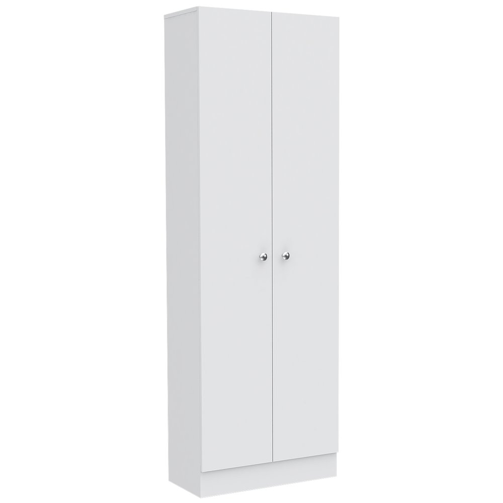 71" White Wood Two Door Pantry Or Storage Closet