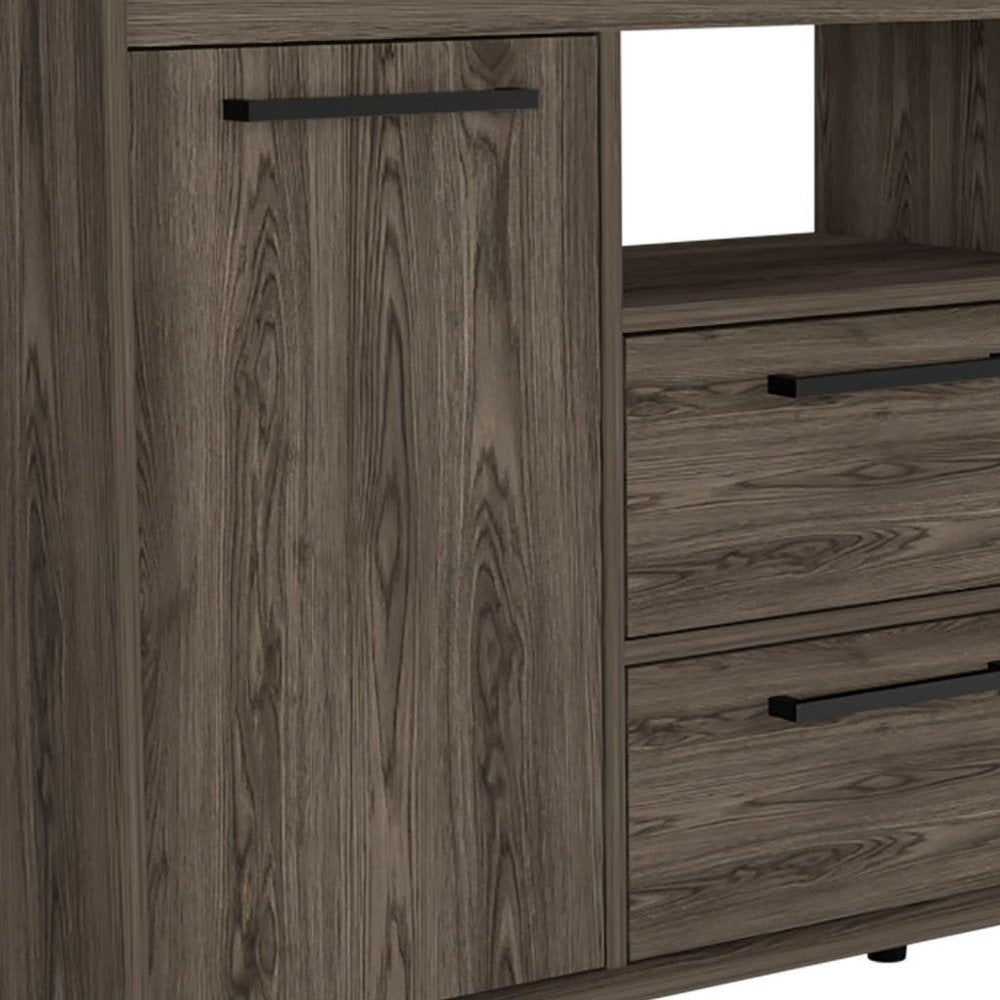 47" Dark Brown Two Drawer with Two Doors