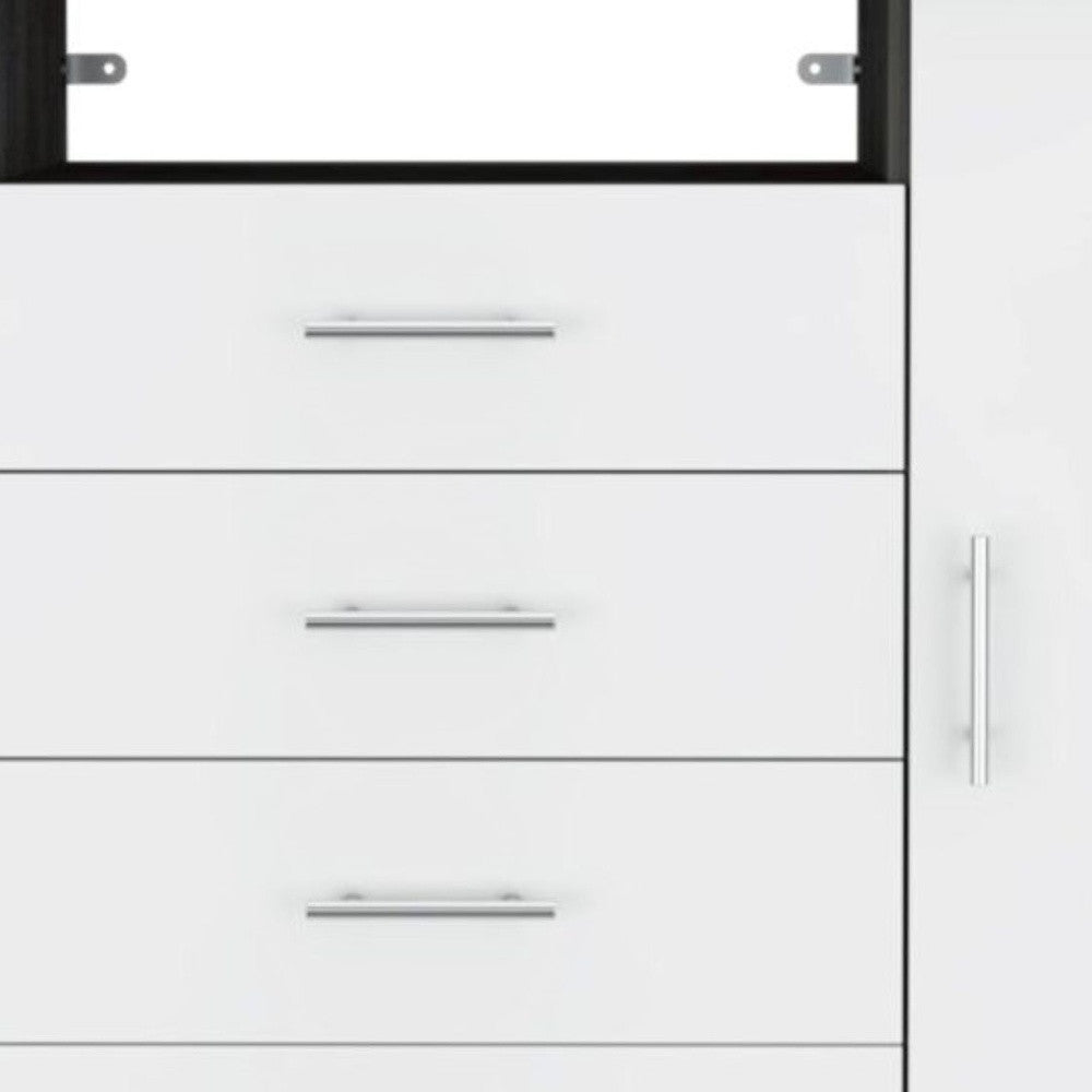 36" Gray and White Four Drawer Dresser