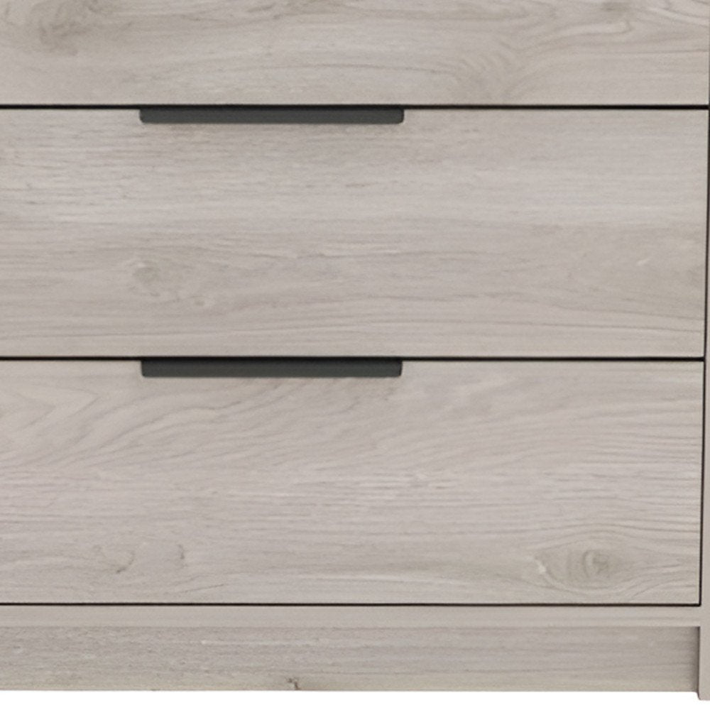 28" Light Gray Wood Three Drawer Dresser