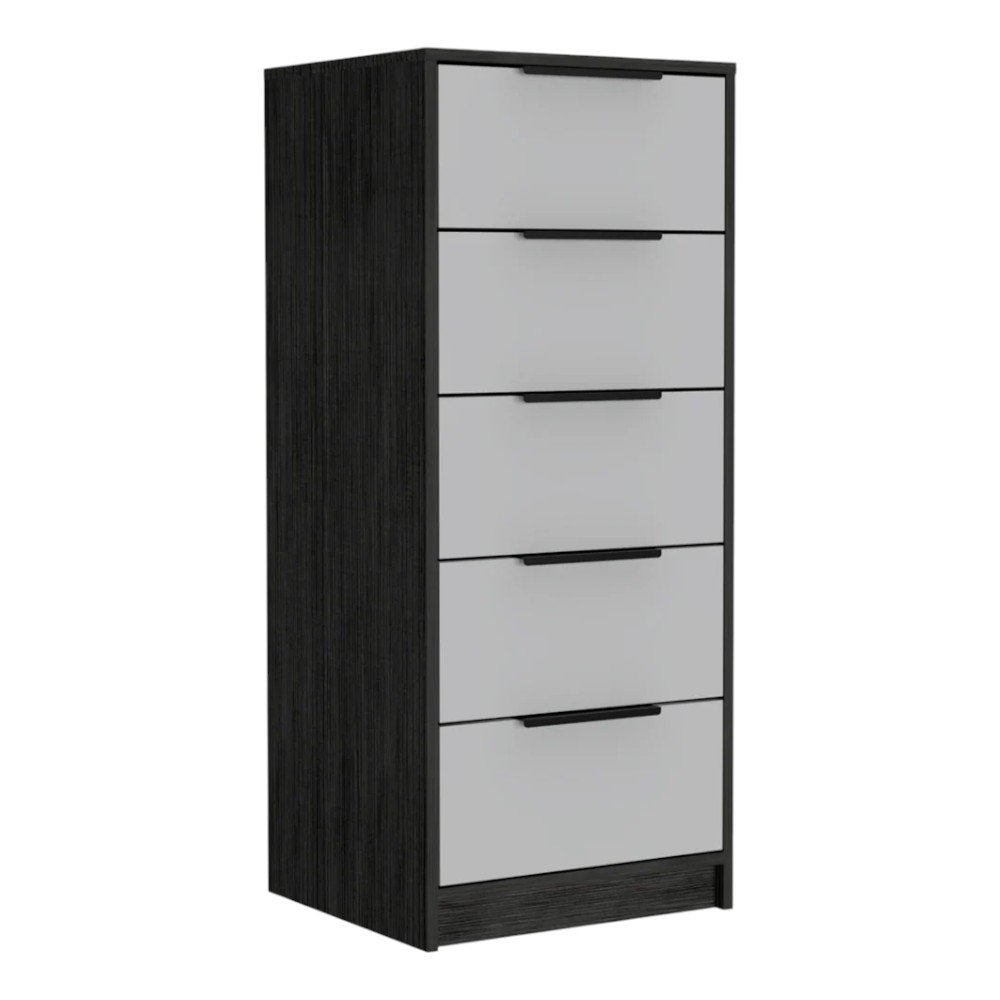 18" White Manufactured Wood Five Drawer Chest